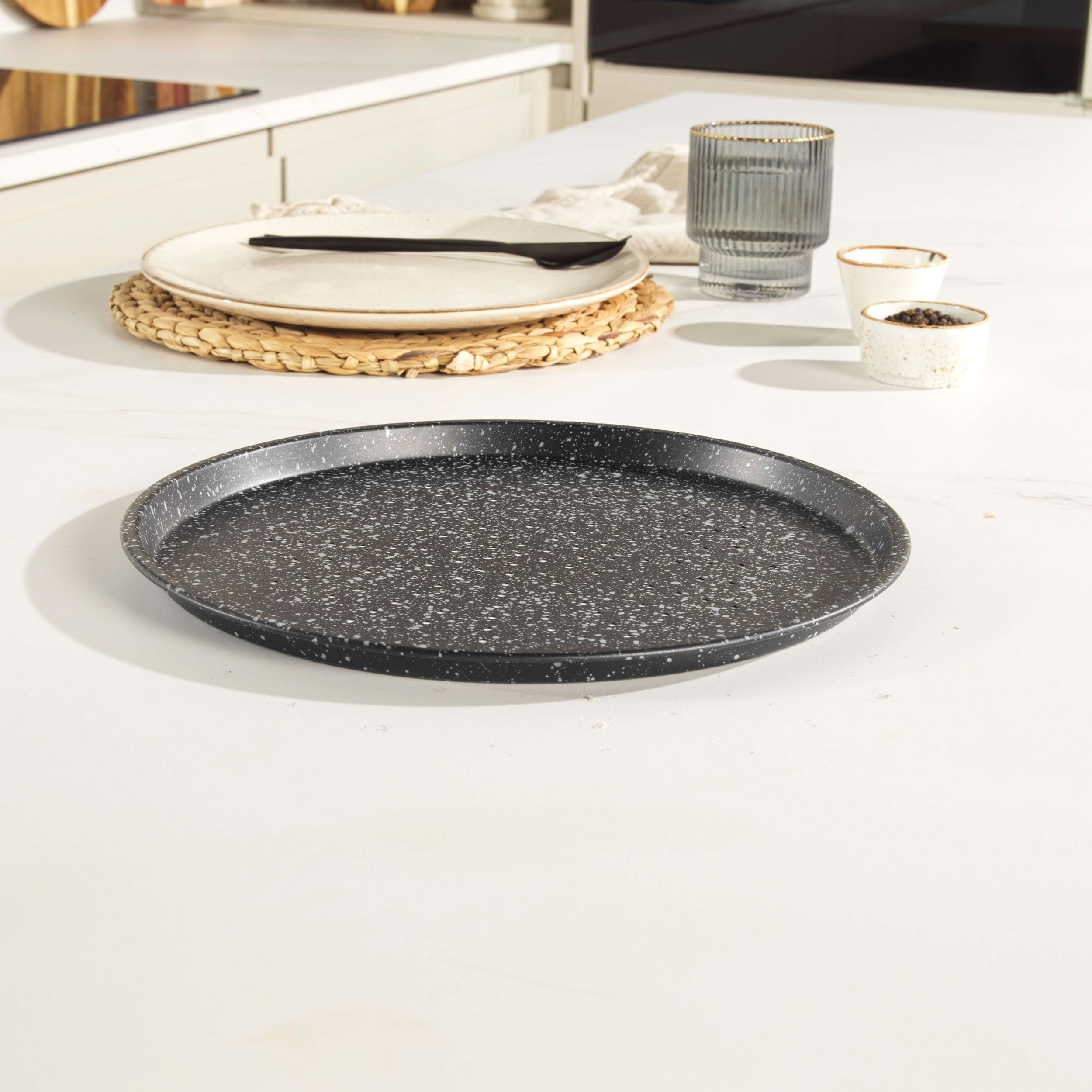 Salter Megastone Collection Carbon Steel Perforated Pizza Pan - 29 cm Round 4