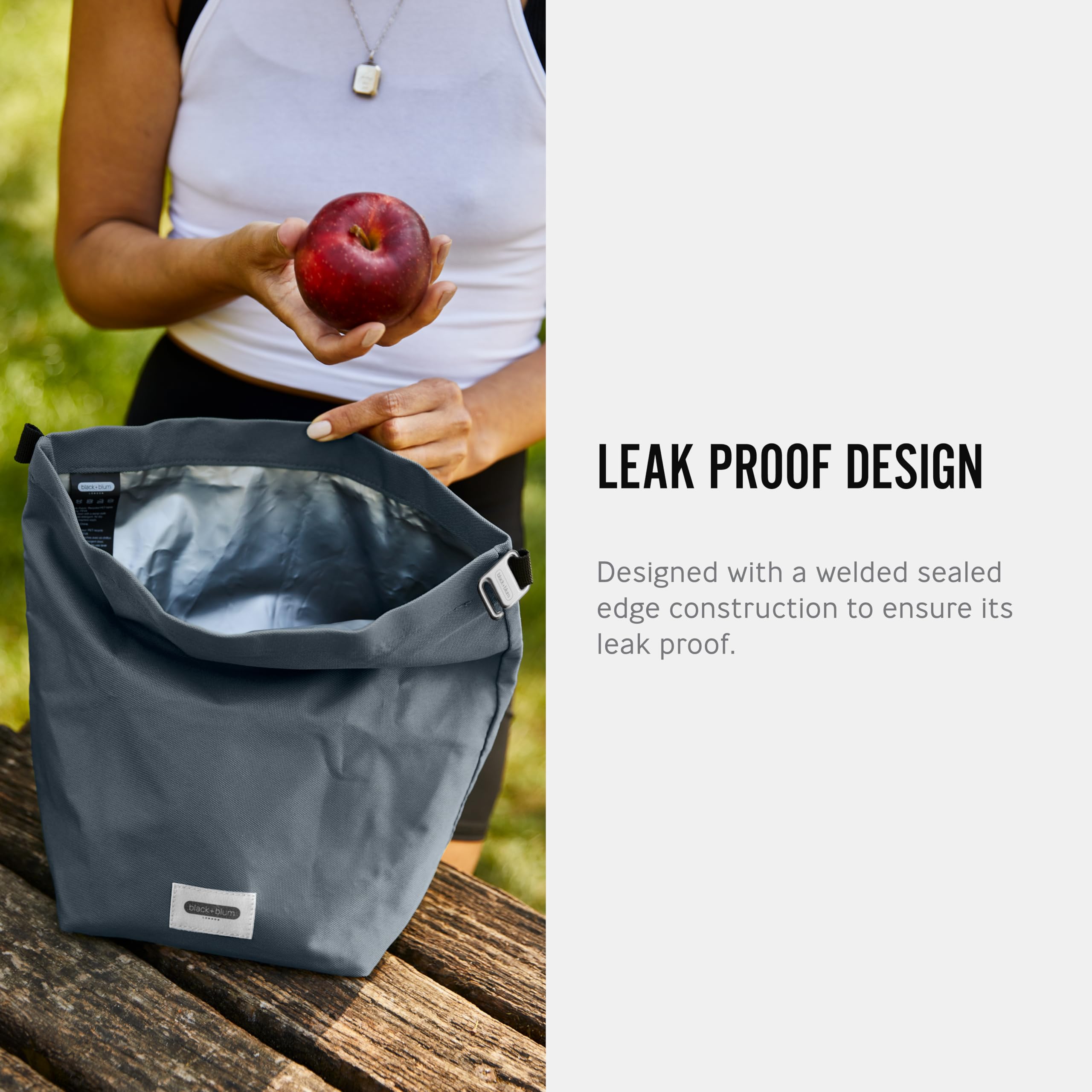 BLACK + BLUM Insulated Lunch Bag 6.7L - Recycled Roll Top Cool Bag | Leak Proof | New Slate 5