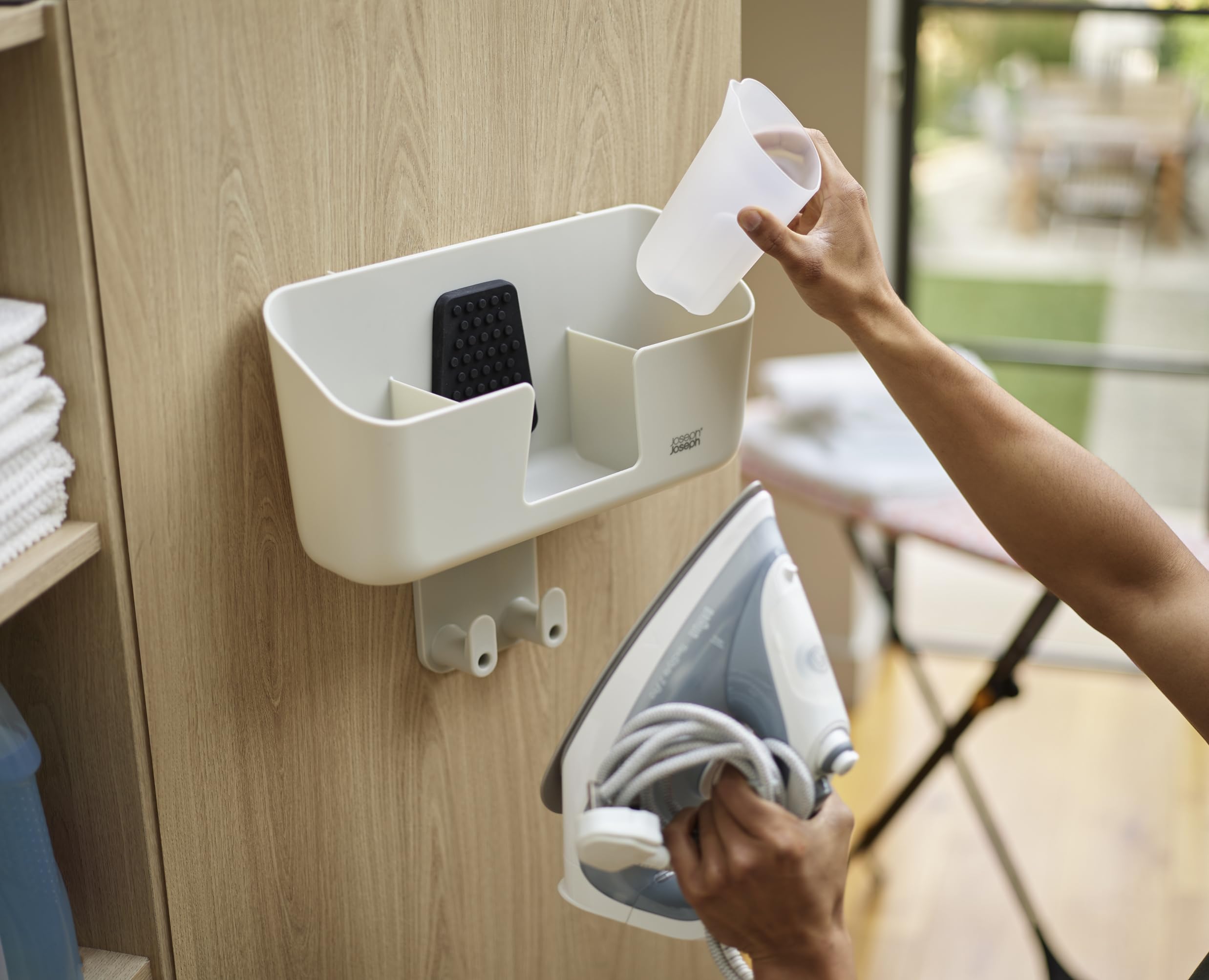 Joseph Joseph Ironhub Wall Mounted Iron Holder and Jug Storage Organiser | Ecru | Max Load 15 Kg 5
