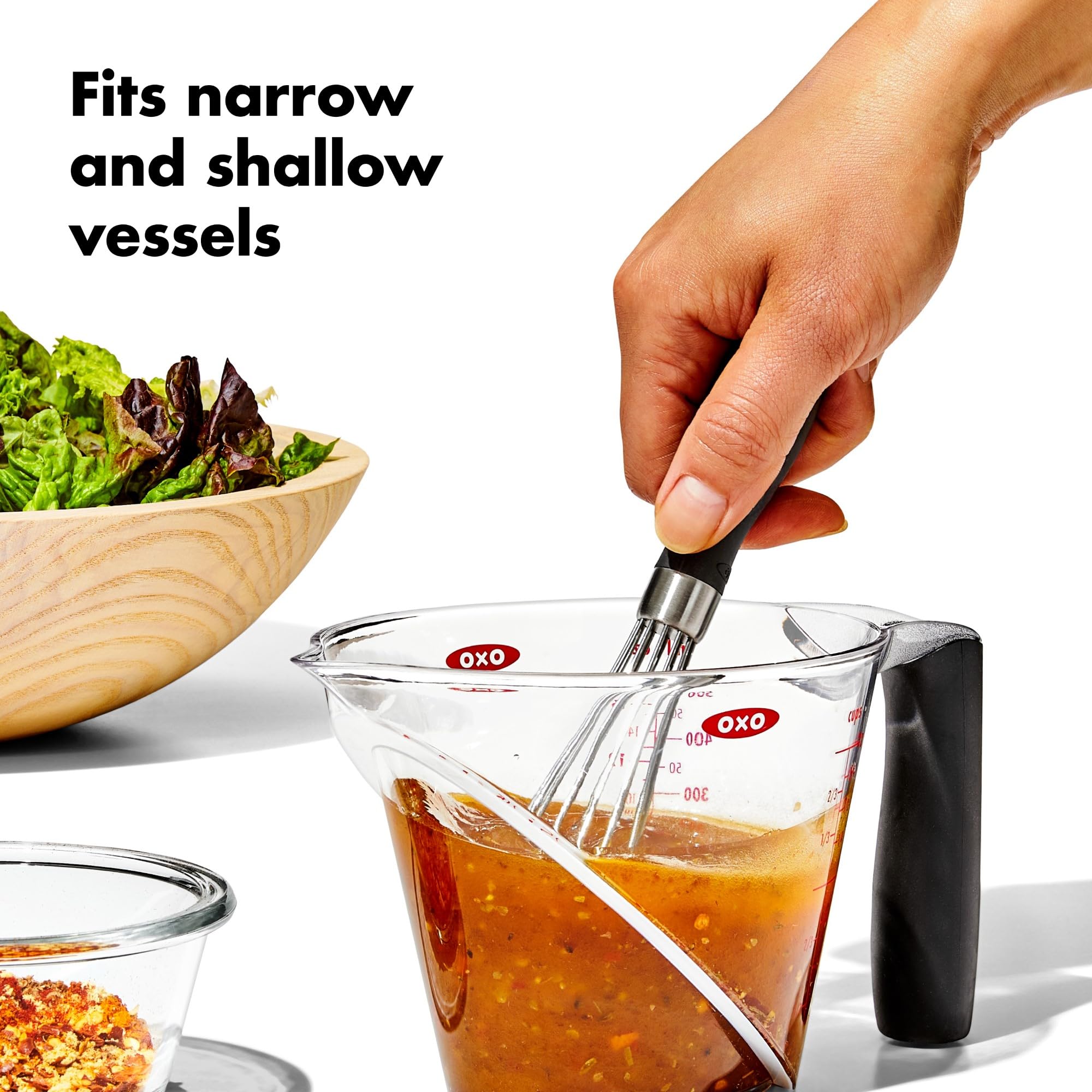OXO Good Grips Mini Whisk - Stainless Steel, 18.42 cm for Dressings & Eggs | Dishwasher Safe 5