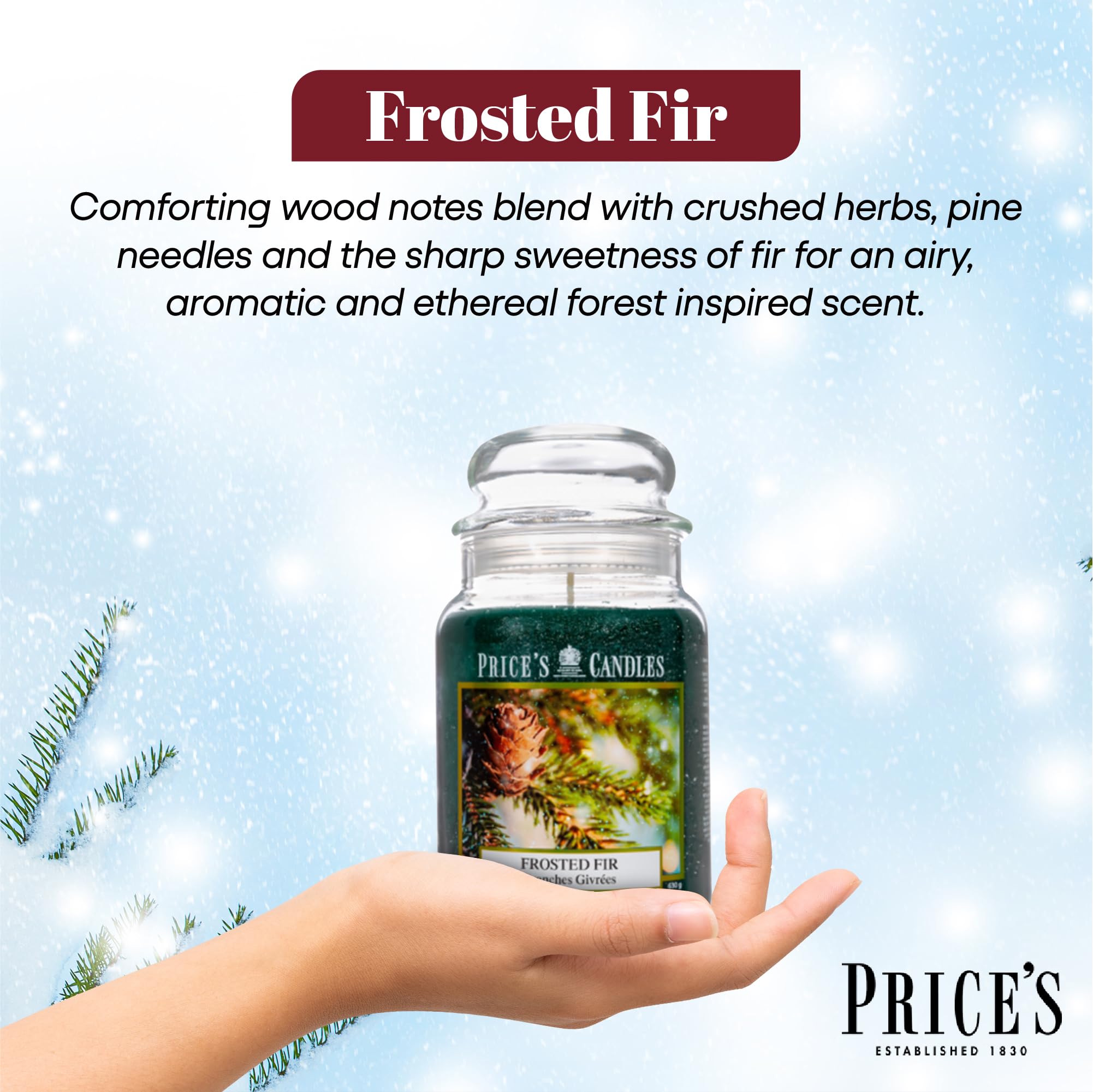Price's Candles Set of 3 Large Jar Candles - Frosted Fir, Holiday Spice, White Winter 6