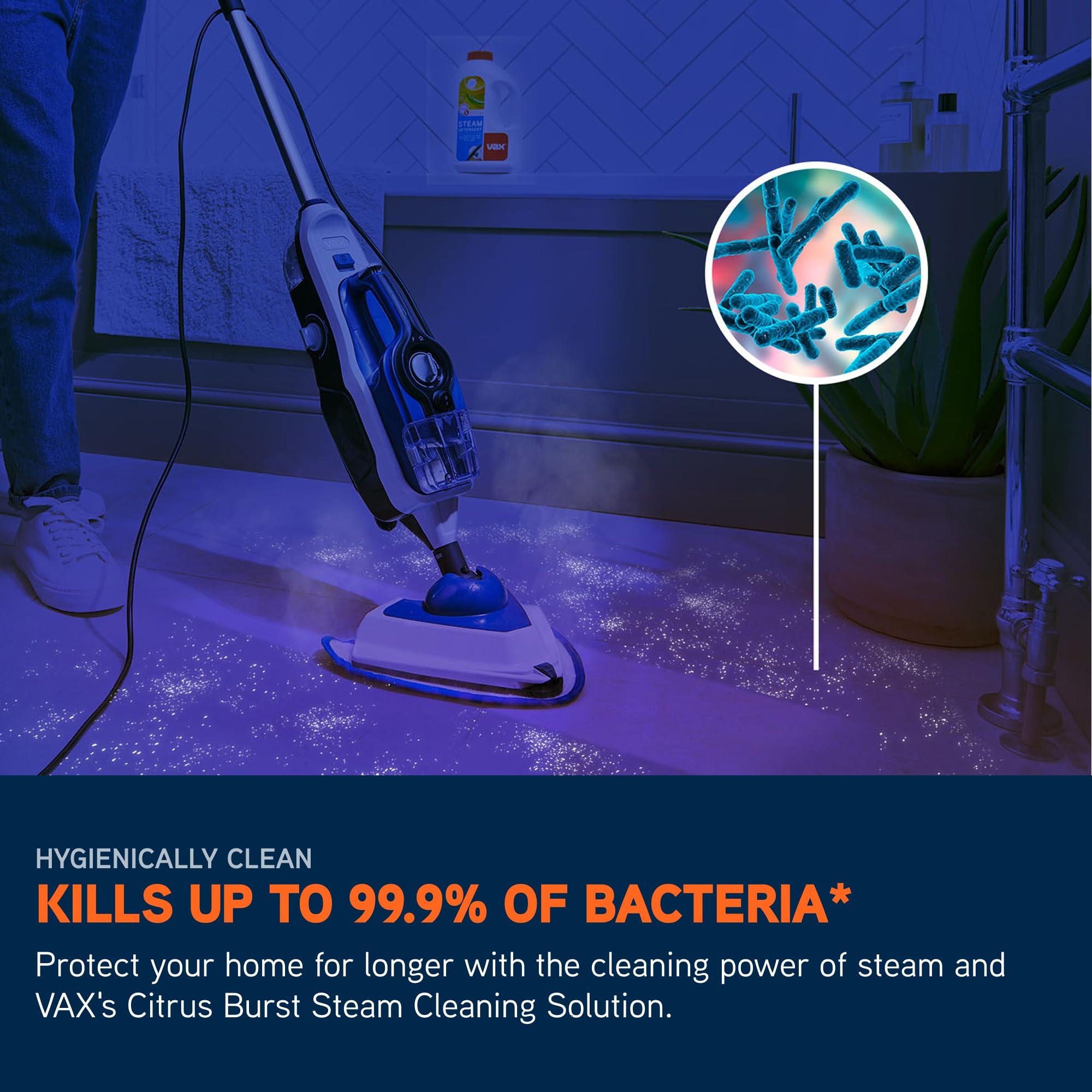 Vax Steam Fresh Home Steam Cleaner - Kills 99.9% Bacteria, Detachable Handheld, 15 Min Steam Time 3