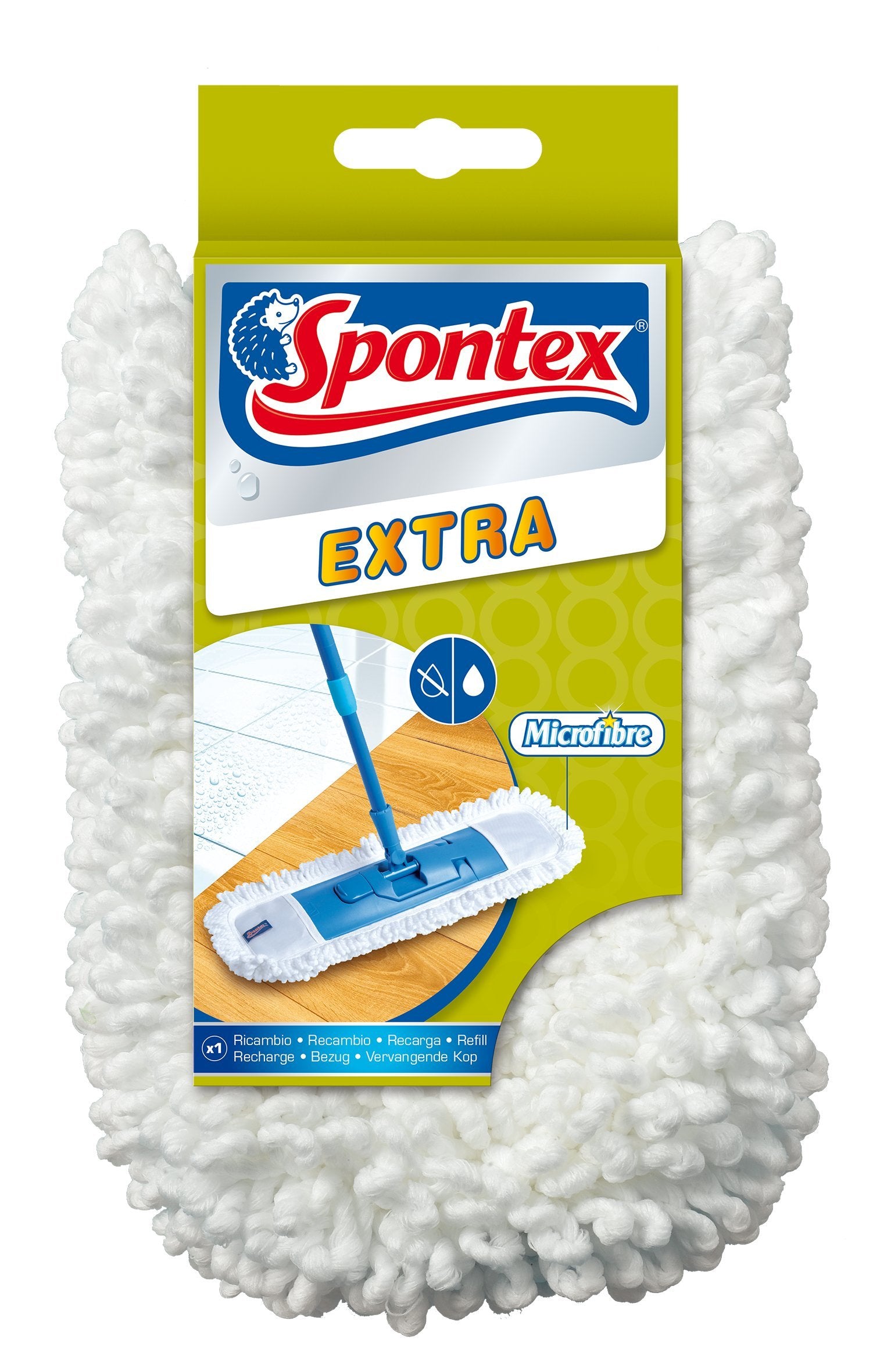 Spontex Extra Flat Mop Refill - Ultra Large Microfibre Head | Removes 99% Bacteria | Machine Washable 1