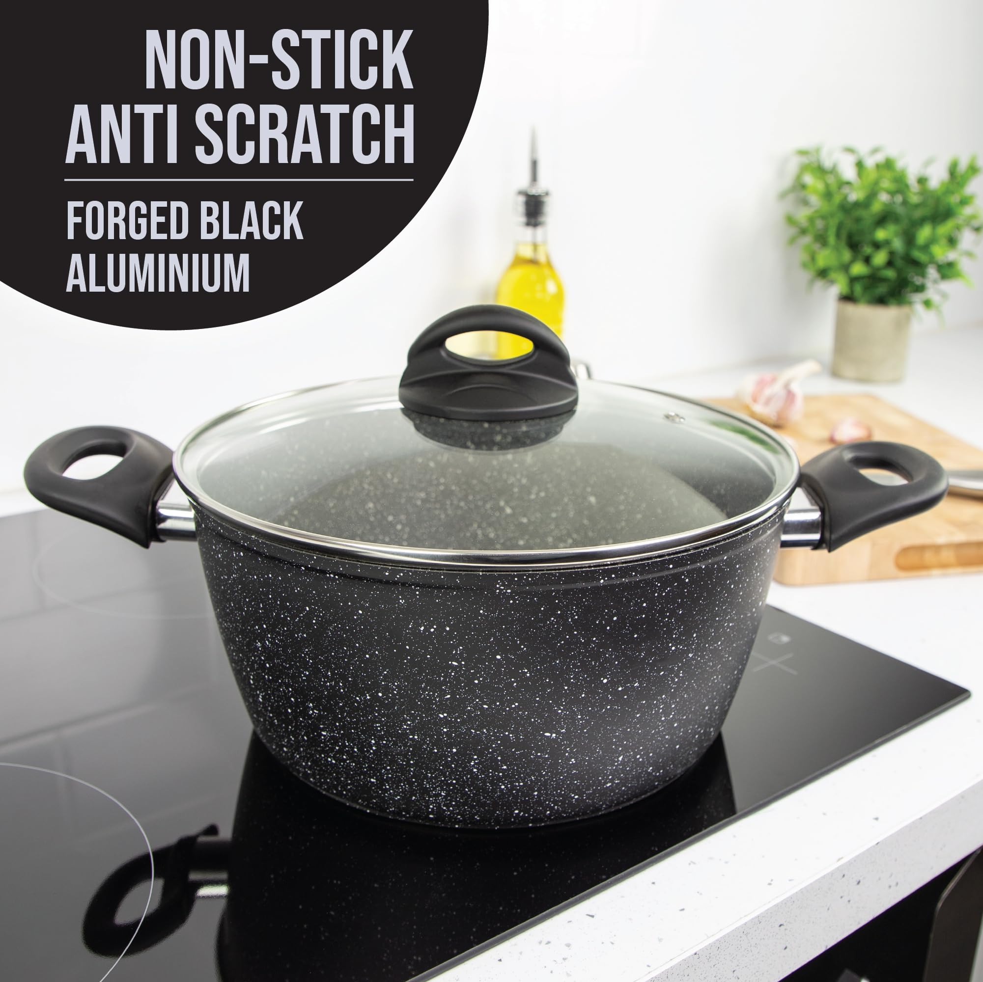Blackmoor 66130 Classic 24cm Stock Pot | 5-Litre Capacity | Non-Stick | Induction Compatible 5