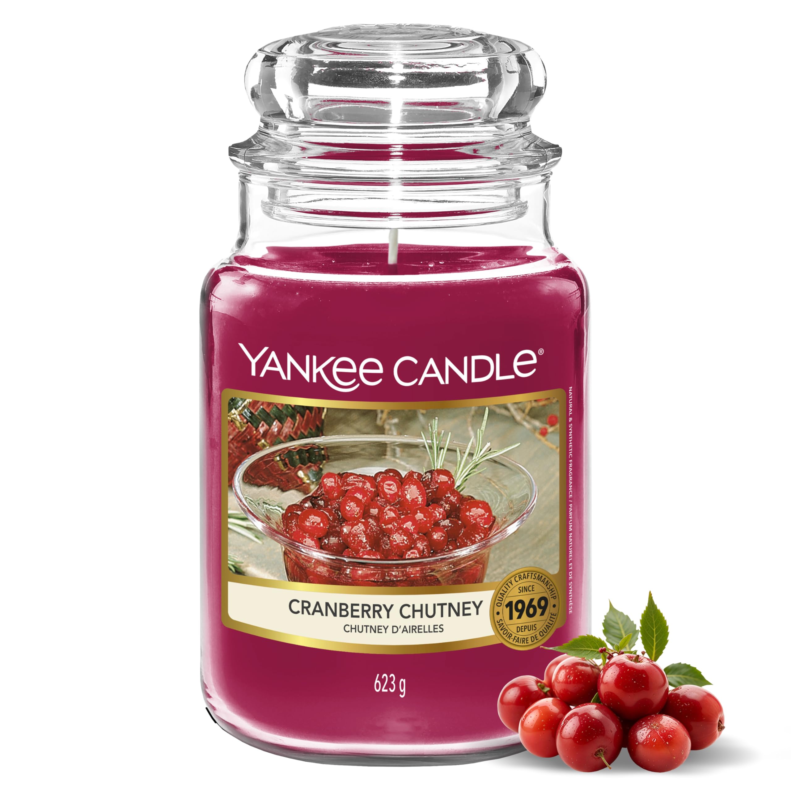 Yankee Candle Scented Candle - Cranberry Chutney Large Jar | Up to 150 Hours | 623g 1
