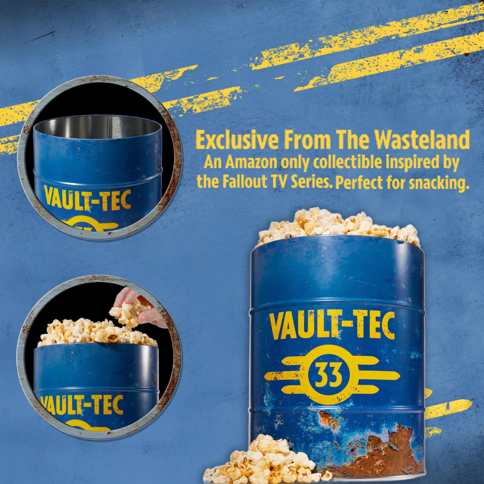 Numskull Fallout TV Series Collectible Popcorn Bucket Tin Storage Box | 210x210x260mm 2