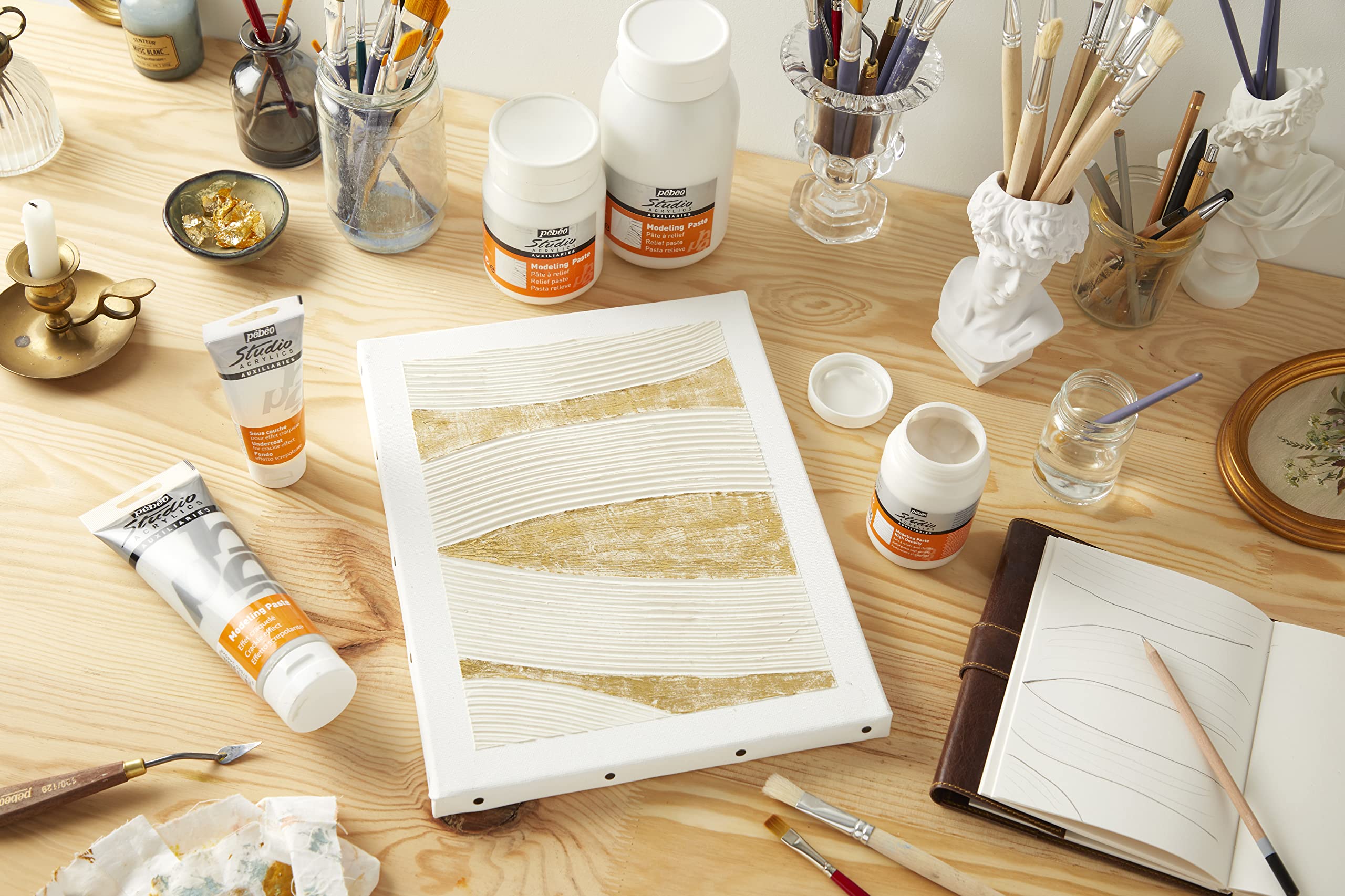 PEBEO Studio Modelling Paste - White Acrylic for Reliefs | 1 L 3