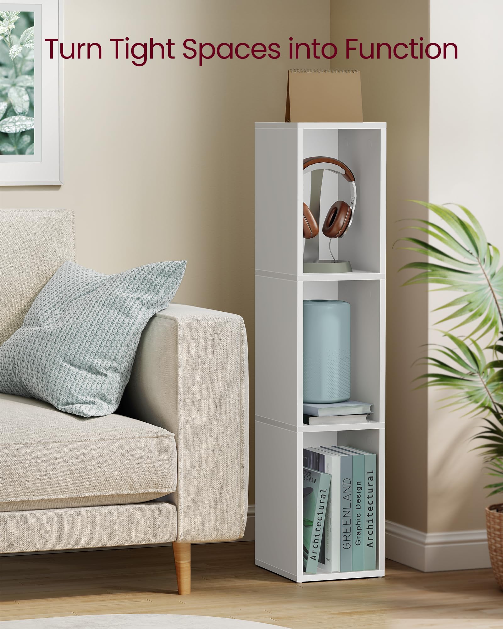 VASAGLE CUSTOS Collection - 3-Tier Cube Bookcase | Cloud White | 24 x 20 x 94.8 cm 3