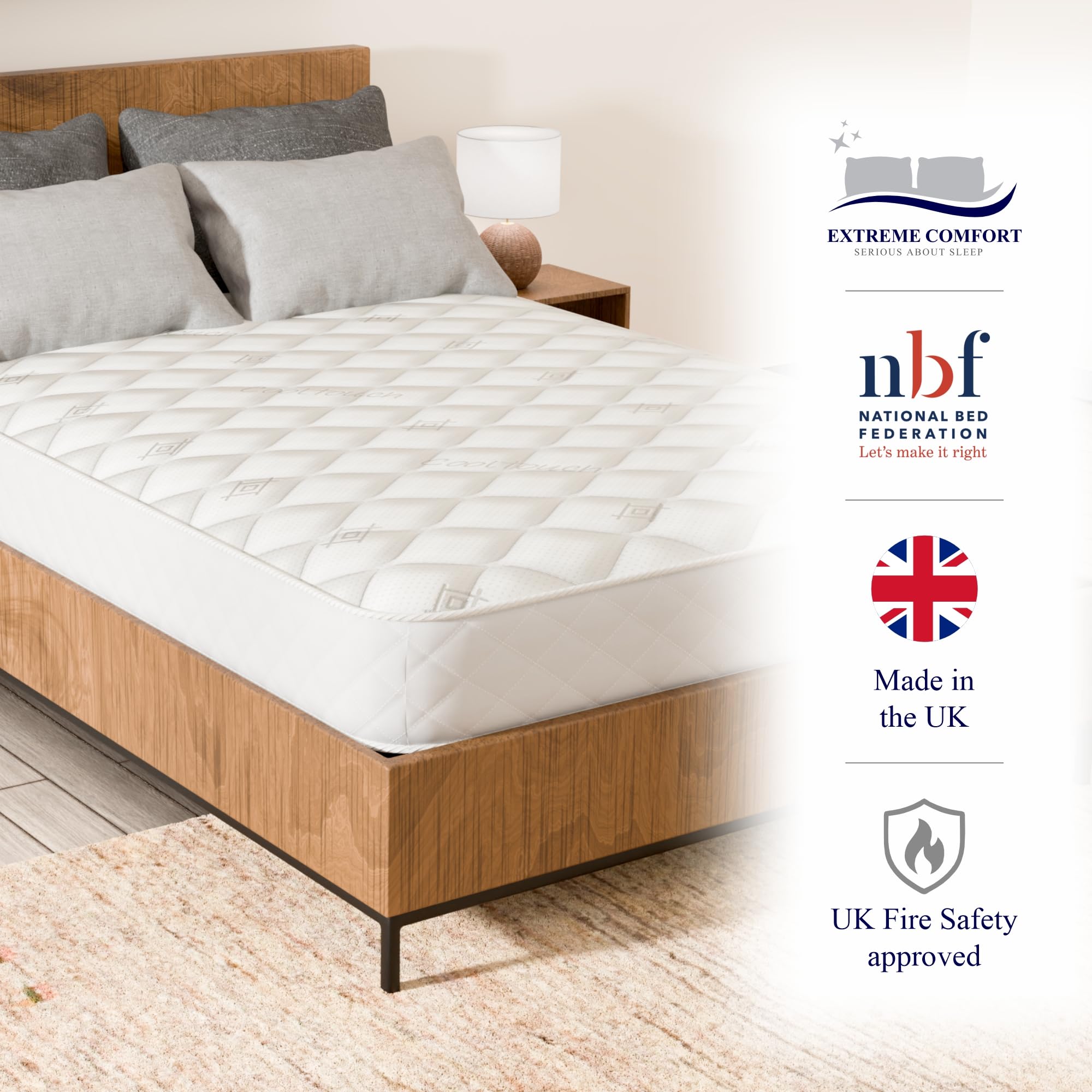 eXtreme comfort ltd Cooltouch Diamond Essential Single Mattress - Foam Free | Bonnell Spring | 18cm Depth 6