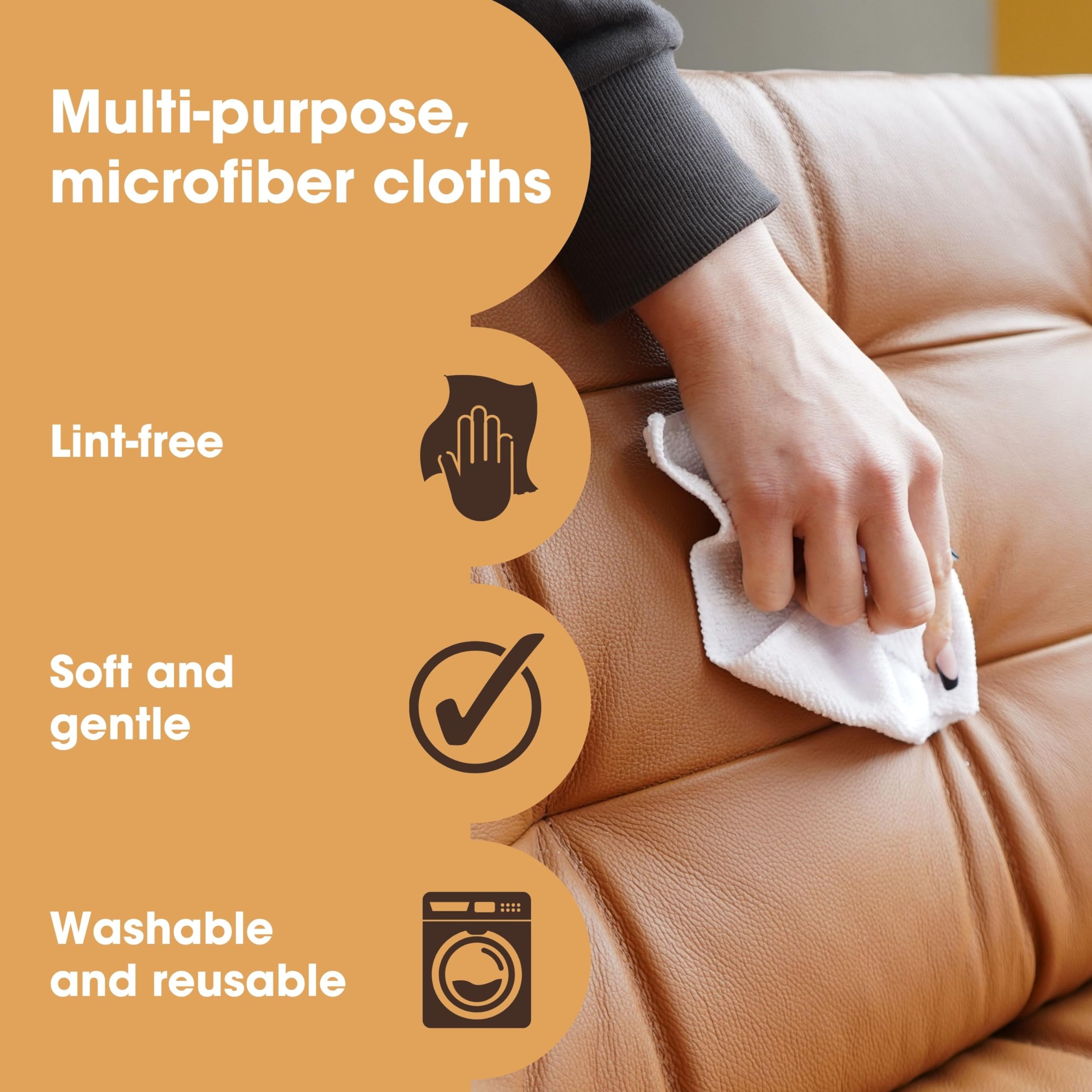 Furniture Clinic Pack of 4 Microfiber Cleaning Cloths - Lint Free, Super Absorbent | 20cm x 25cm 2