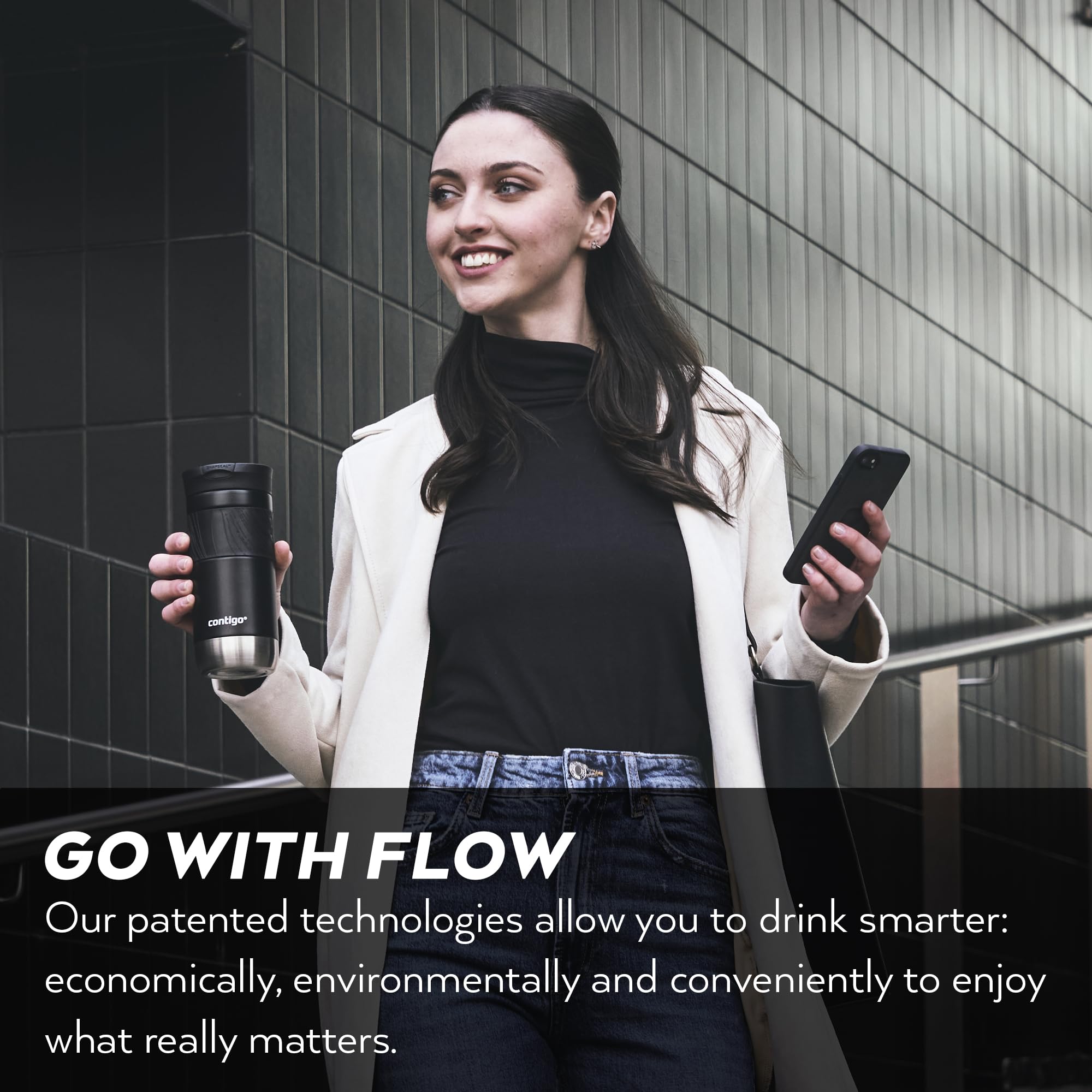 Contigo Byron Snapseal Travel Mug - 100% Leakproof | Stainless Steel Thermal Mug | 470 ml Sake 7