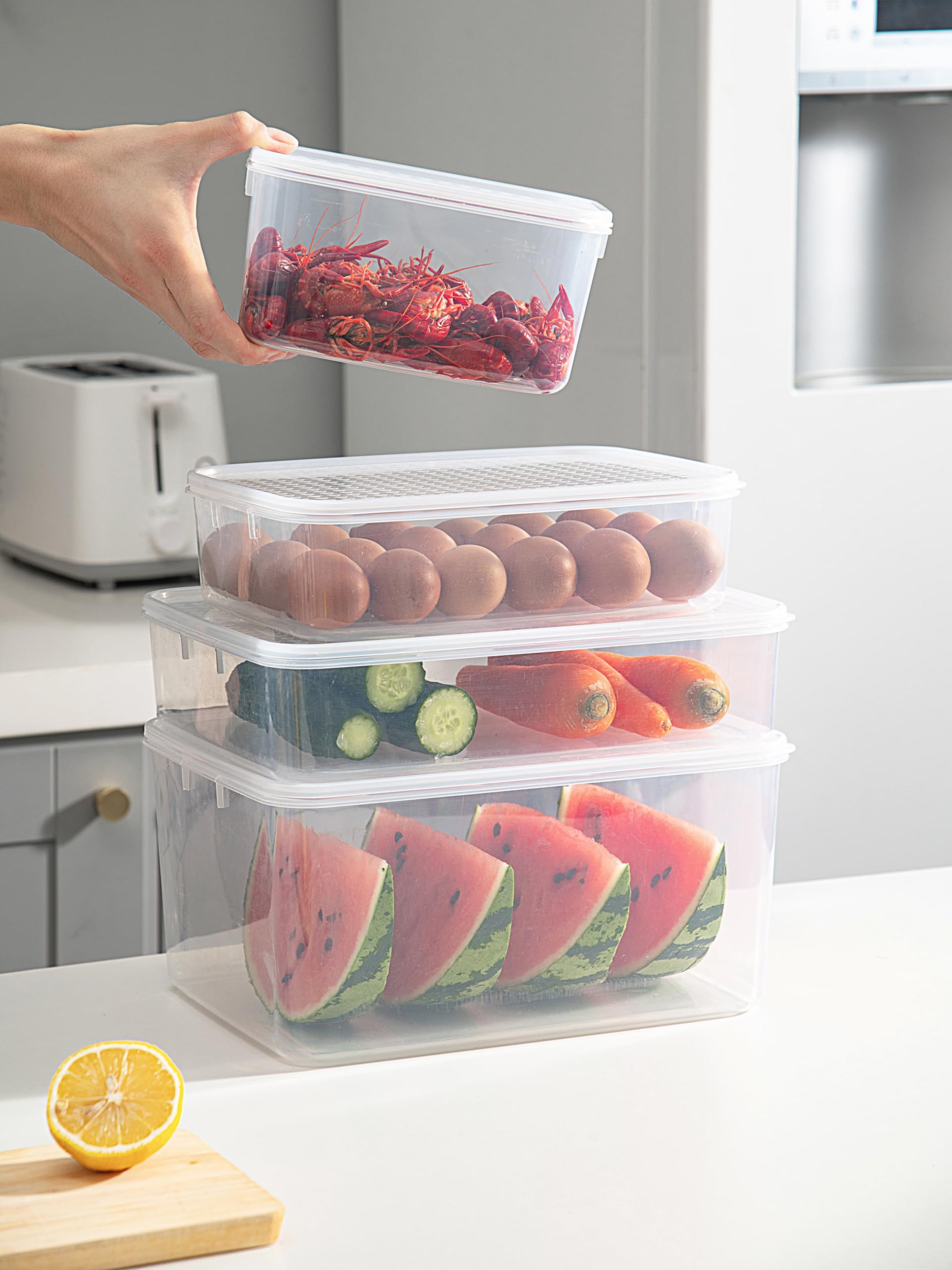 Cetomo Food Storage Container Set - 2.2L Capacity (4 Pack) | Microwave, Freezer, Dishwasher Safe 4