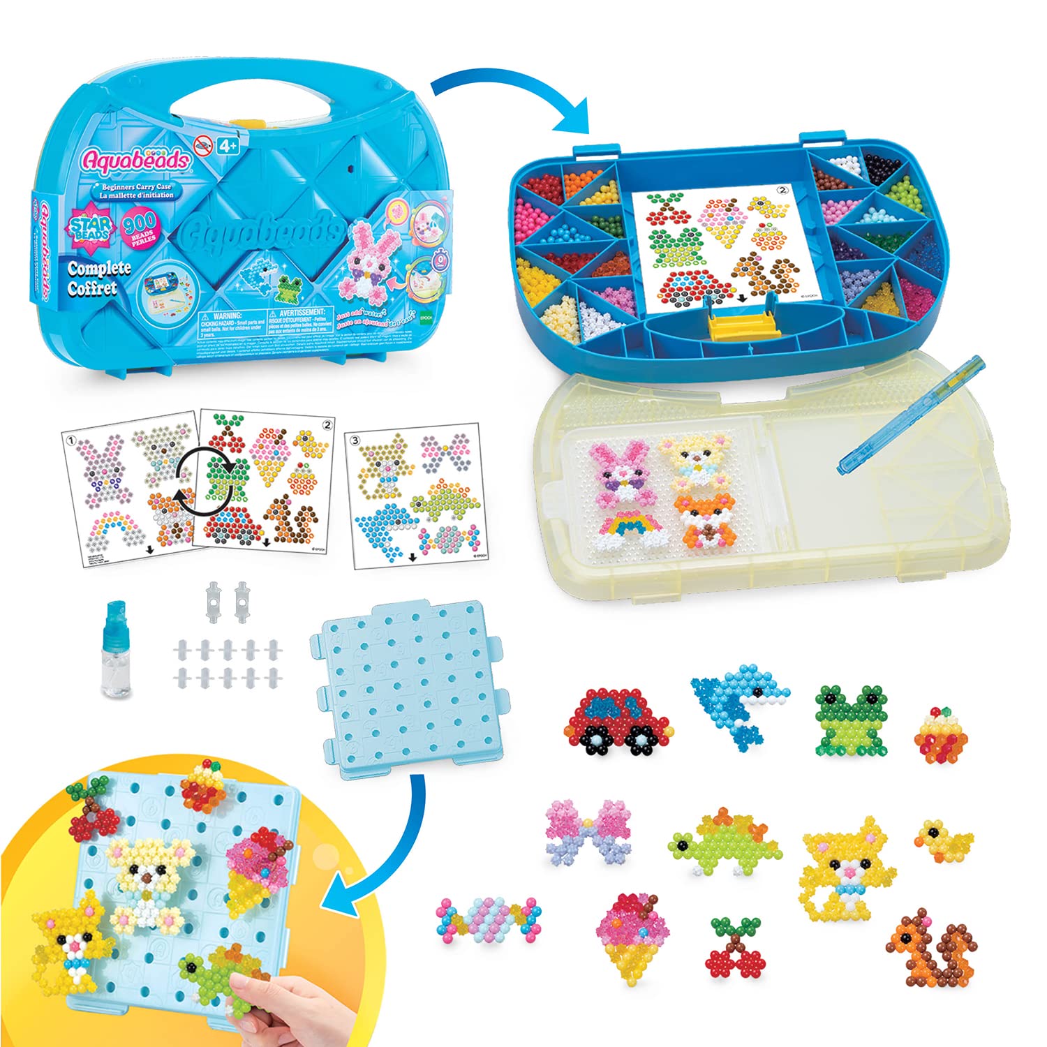 Aquabeads 31912 Beginners Carry Case - 900 Beads in 24 Colors | Includes Storage Case & Templates 9