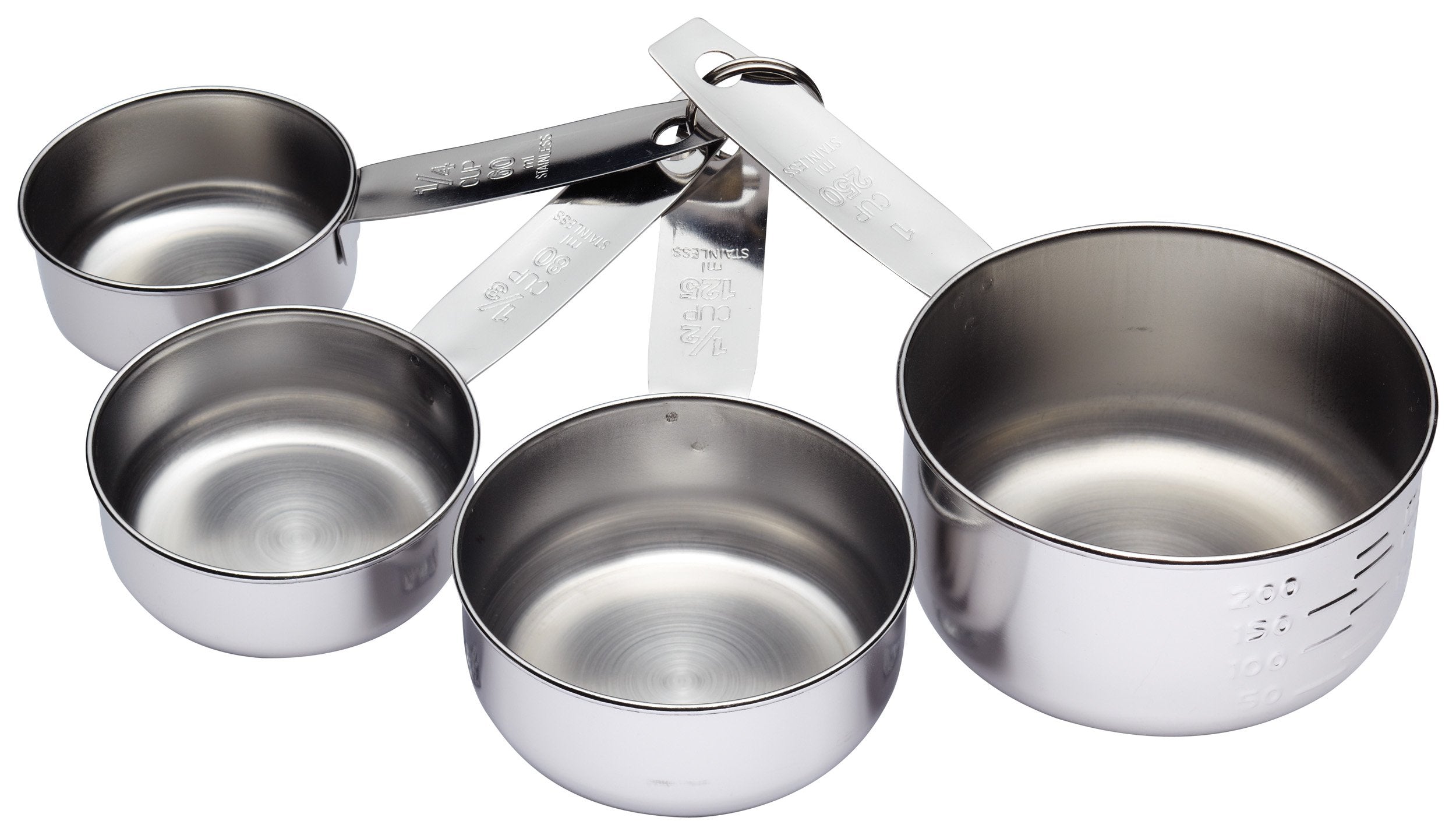 KitchenCraft Stainless Steel Measuring Cup Set - Set of 4 | Accurate Measurements | Dishwasher Safe 1