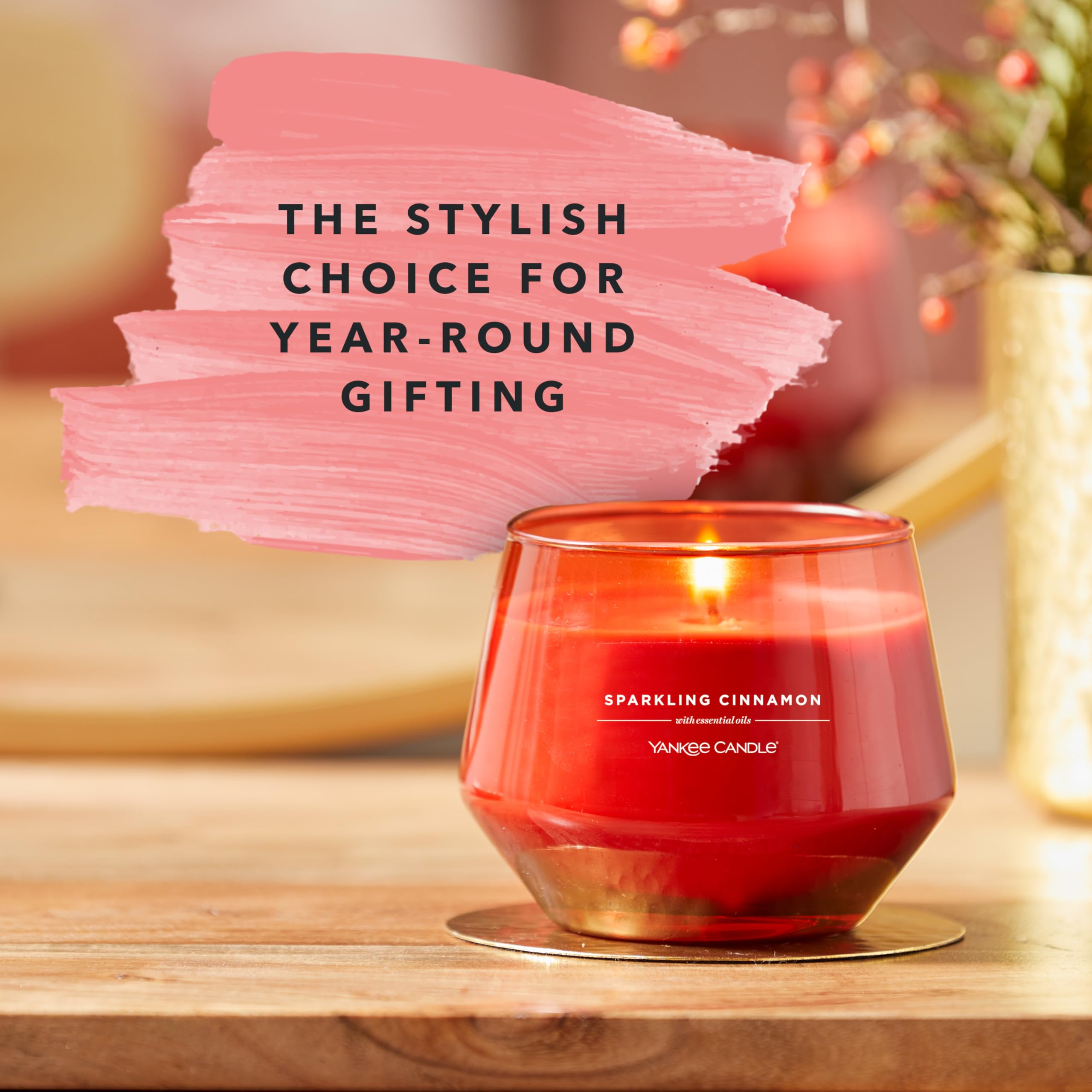 Yankee Candle Studio Scented Candle - Sparkling Cinnamon | 35-50 Hour Burn Time | 284g 6