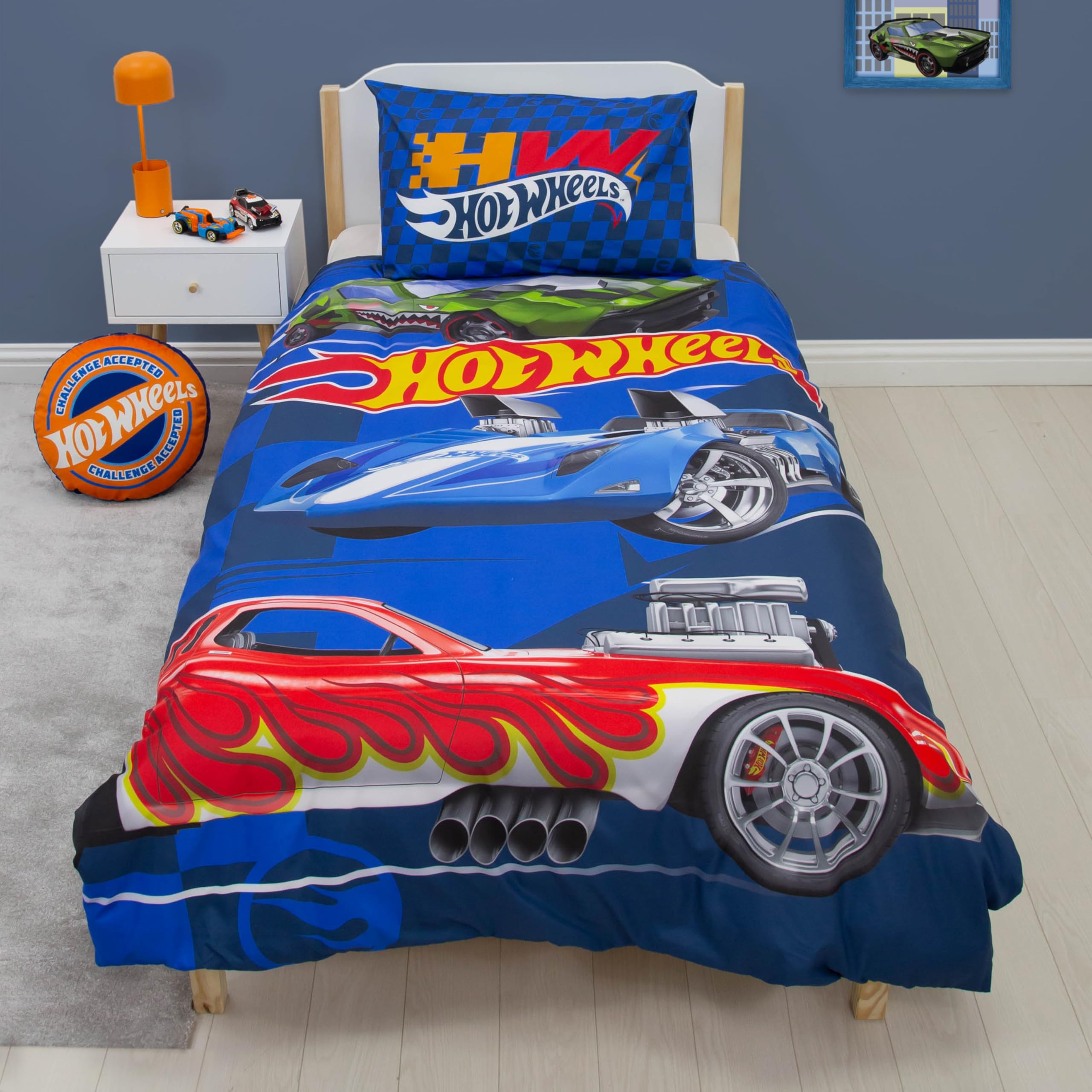 Character World Hot Wheels Officially Licensed Single Duvet Cover Set | 135 x 200cm | 100% Polyester 6
