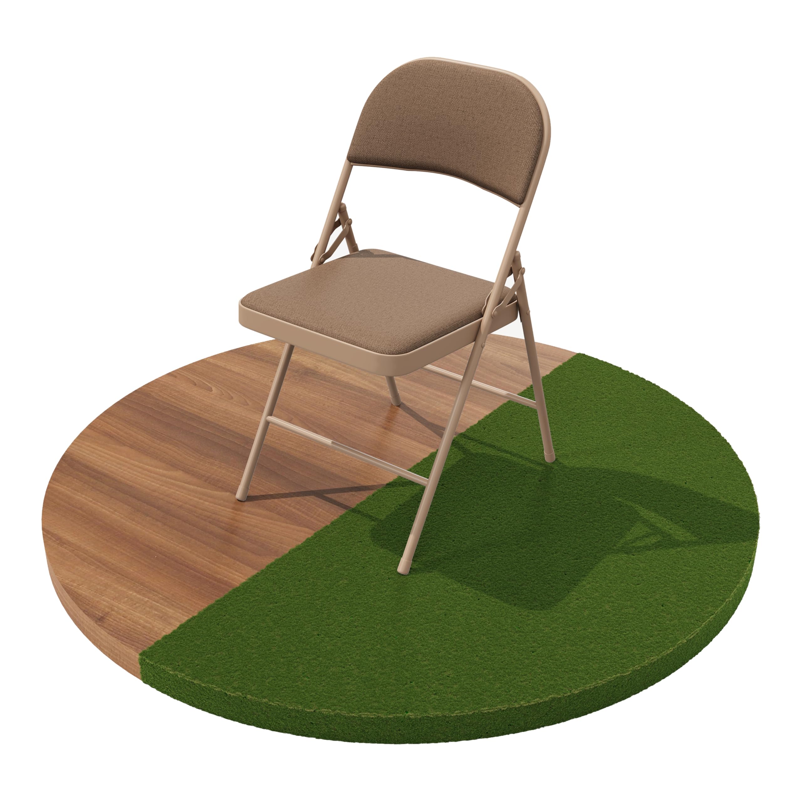Build Rapido Padded Folding Chair - Heavy Duty Steel Frame | Brown | Oversized