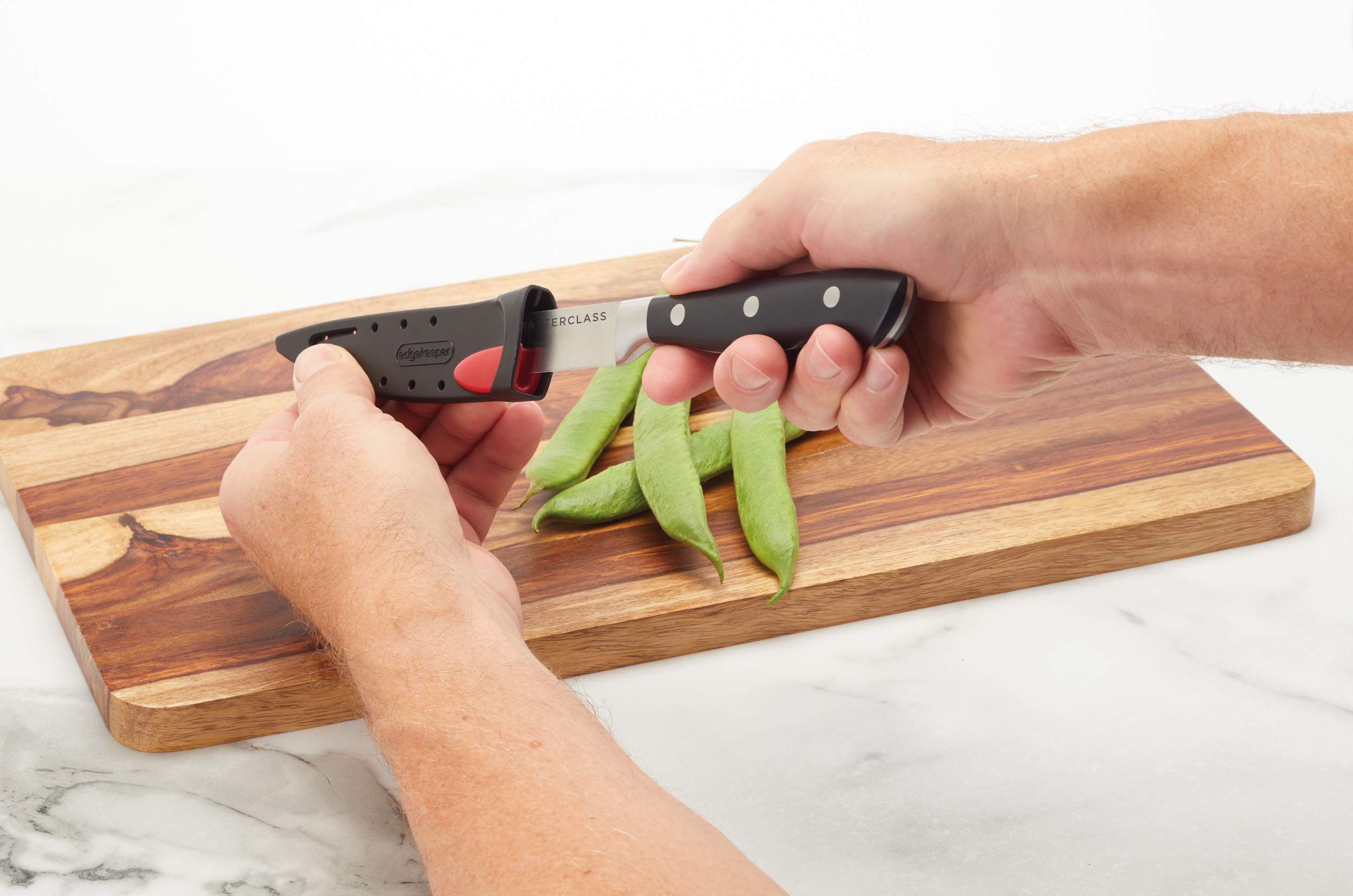 MasterClass Edgekeeper Paring Knife - Self-Sharpening Stainless Steel | 9cm Blade | Black 3