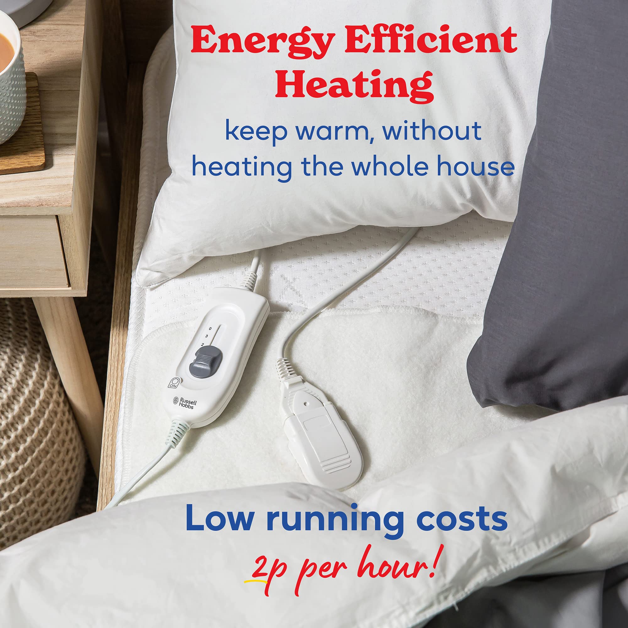 Russell Hobbs Heated Single Fitted Underblanket | 3 Heat Settings | Machine Washable | 70 x 150cm 3