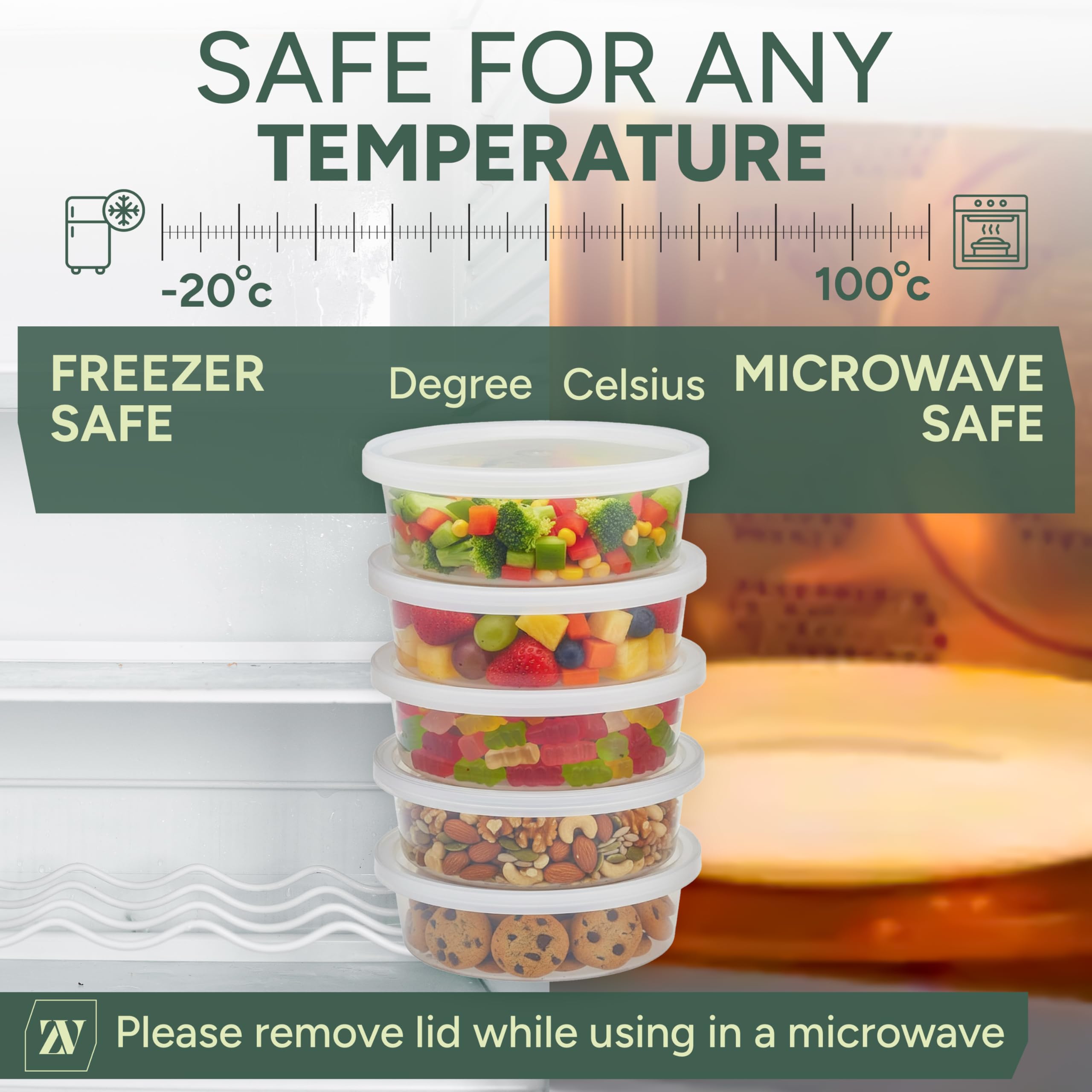 Zuvo Plastic Sauce Containers with Lids - 8 OZ (24 Pack) | BPA-Free, Microwave Safe 7