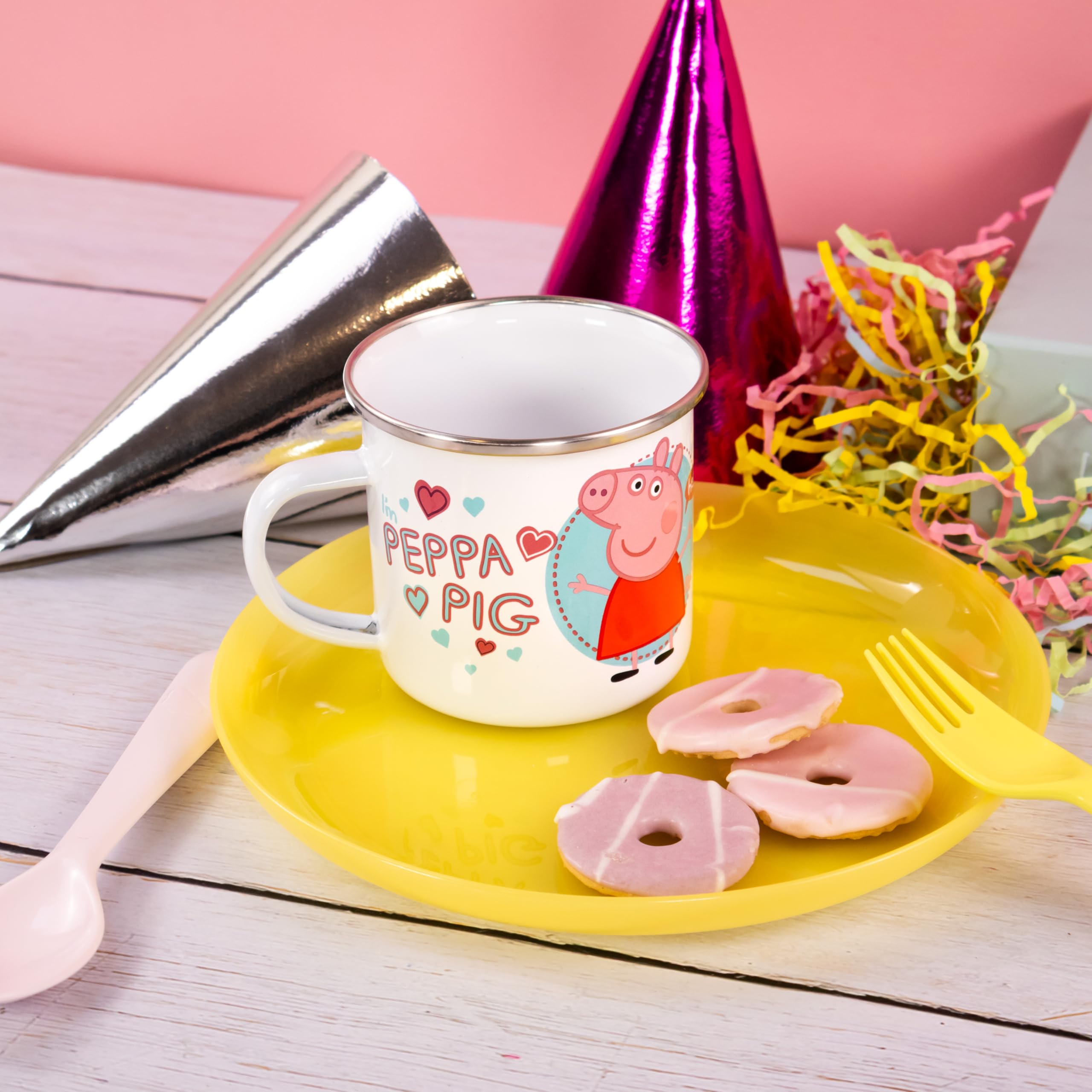 Robert Frederick Peppa Pig Enamel Coffee Mug - Time to Party Design | 350ml Capacity | Dishwasher Safe 5