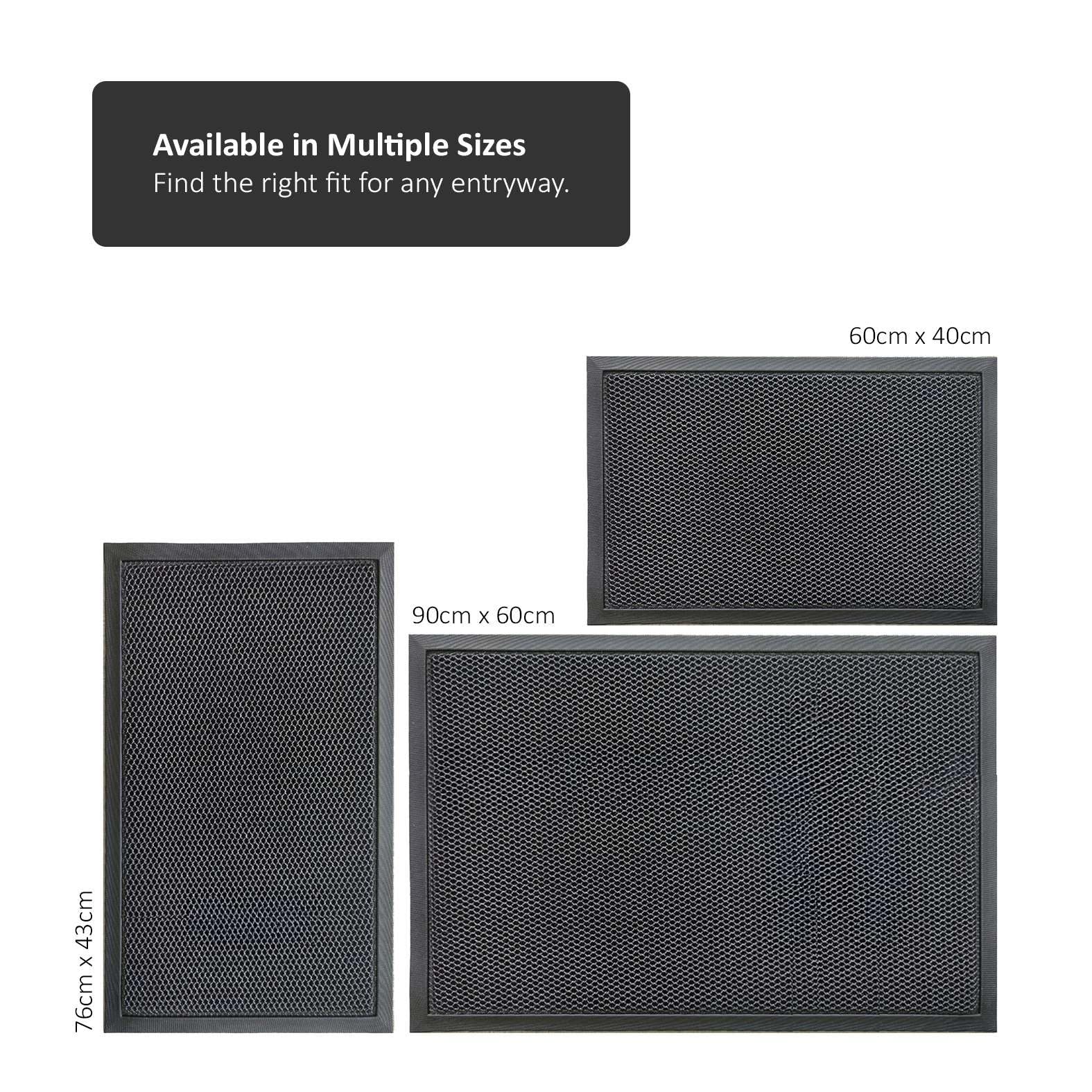 Nicoman 3D Mesh Door Mat - Heavy-Duty Dirt Trapper | Charcoal | 60x40cm 4