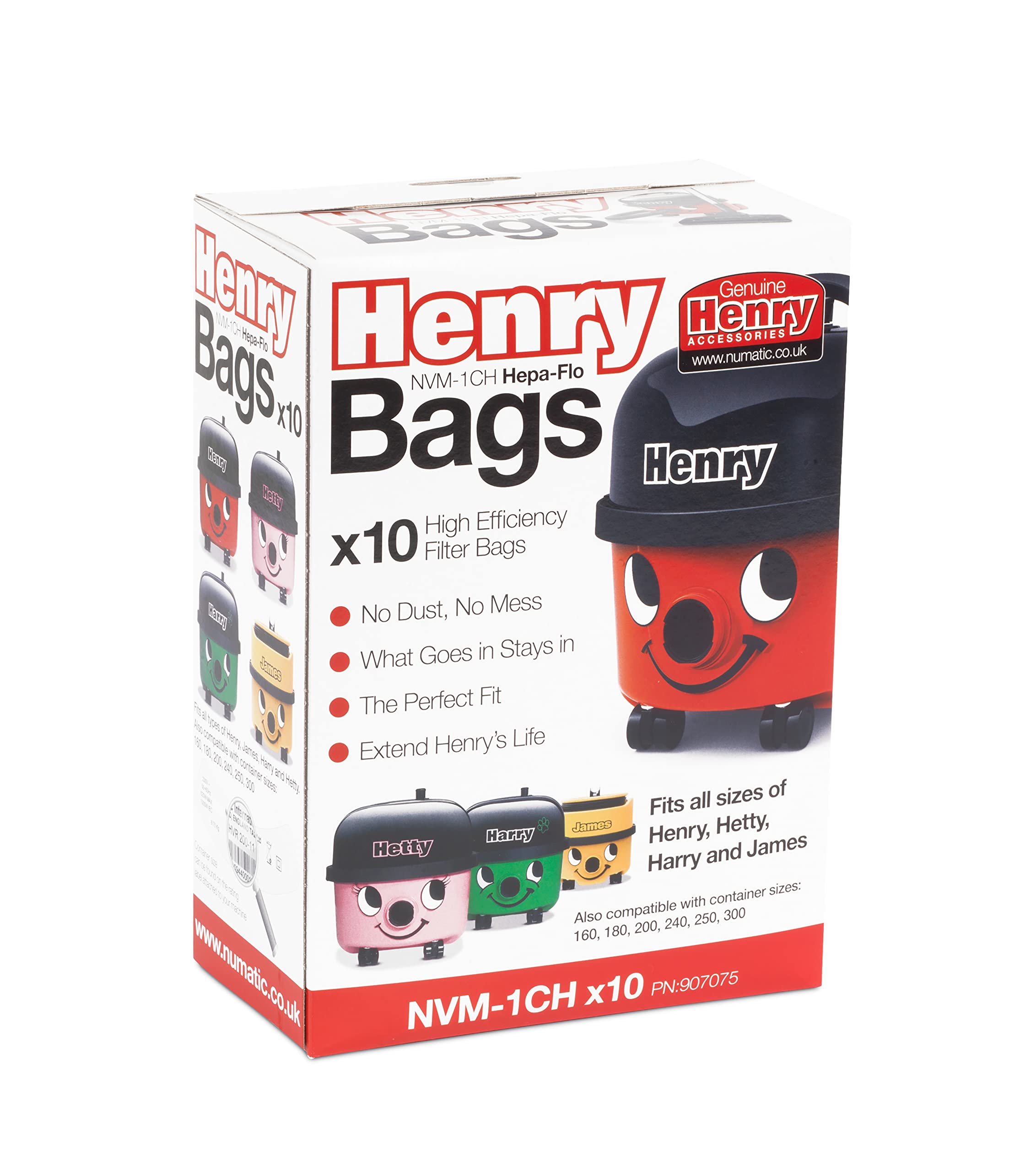 Henry HepaFlo Vacuum Cleaner Dust Bags NVM-1CH/907075 | Pack of 10 | Genuine Accessory 2