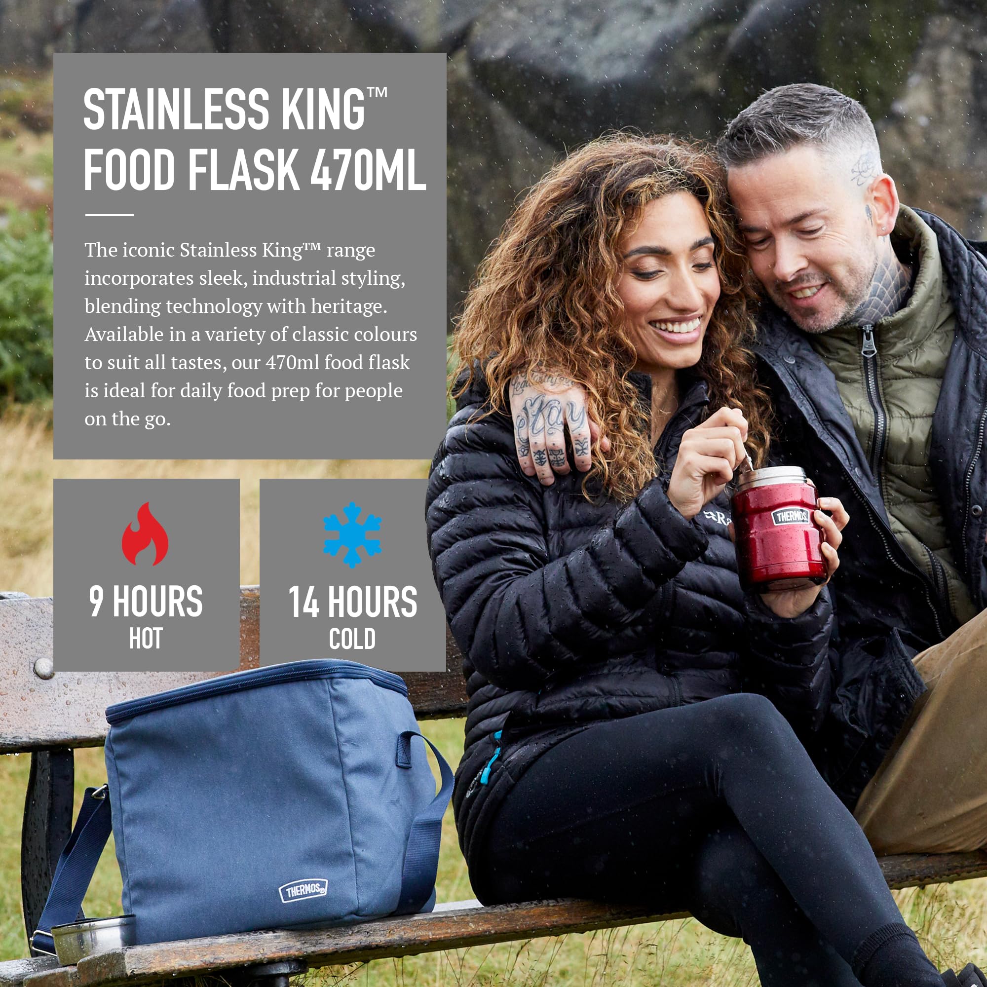 Thermos Insulated Food Jar - 470ml Capacity | Stainless Steel | Keeps Food Hot 9 Hrs/Cold 14 Hrs 3