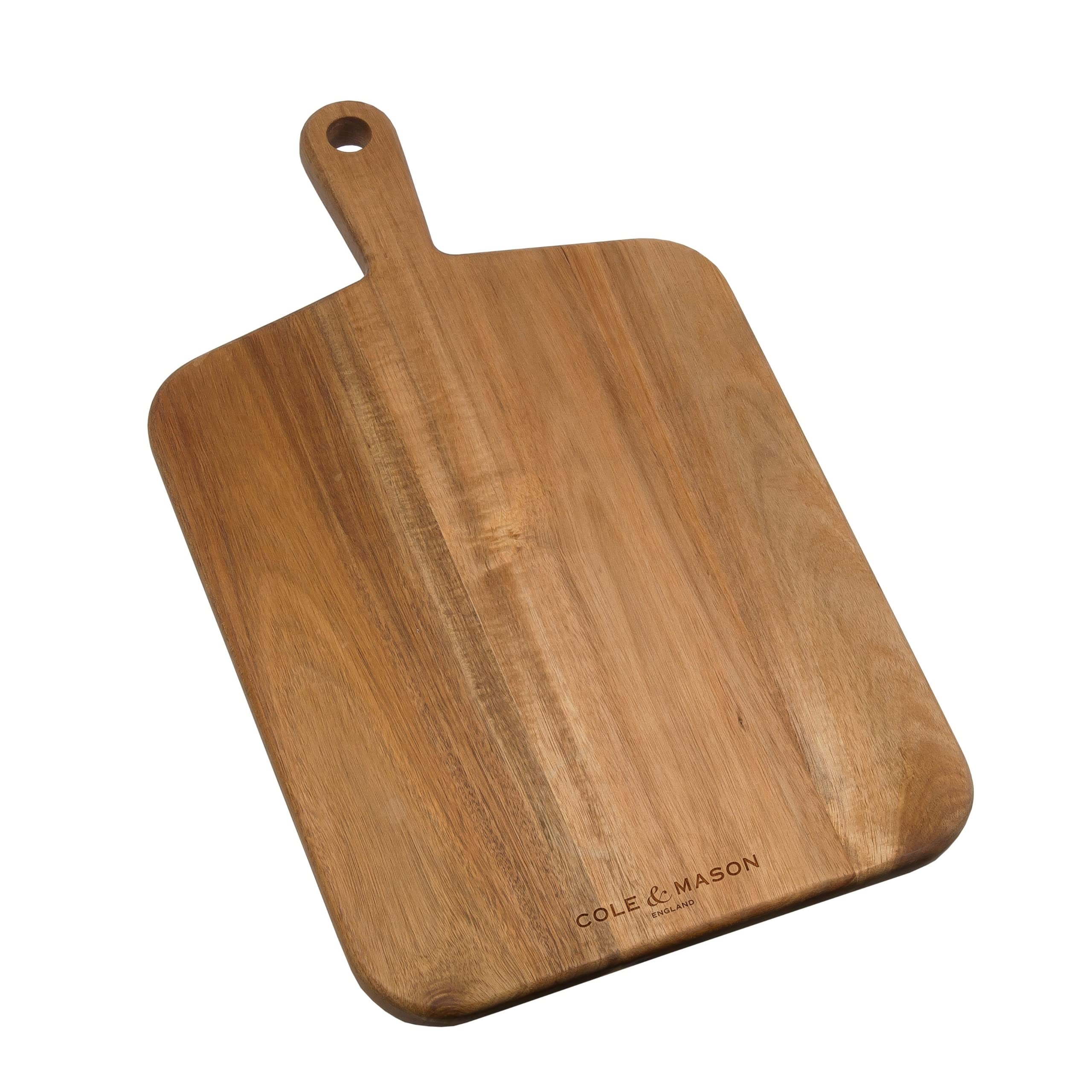 Cole & Mason Barkway Medium Acacia Wood Chopping Board with Handle | 460mm x 270mm | Double Sided 1
