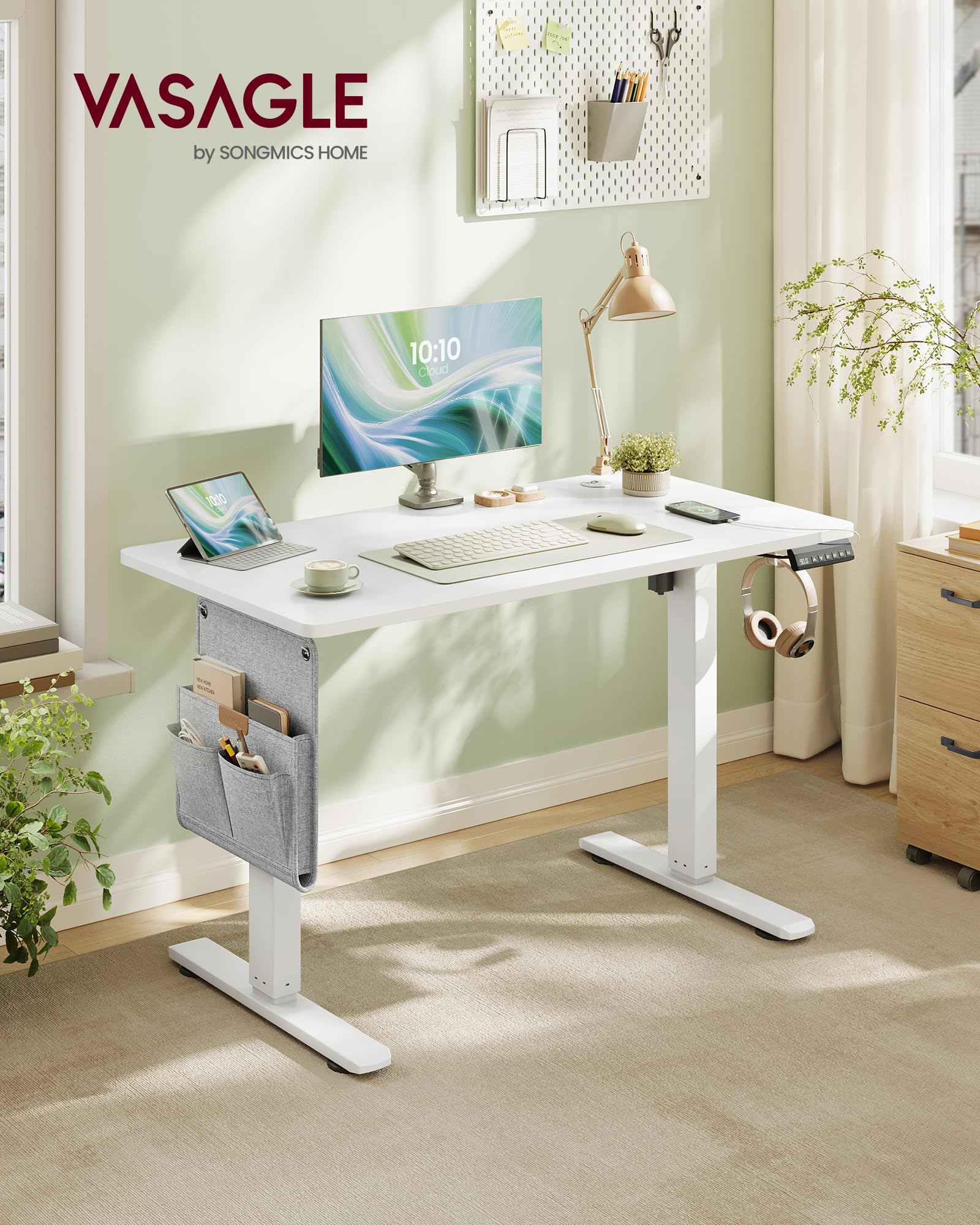 VASAGLE Electric Standing Desk - Height Adjustable 72-120 cm | 100 x 60 cm Top | Supports 70 kg