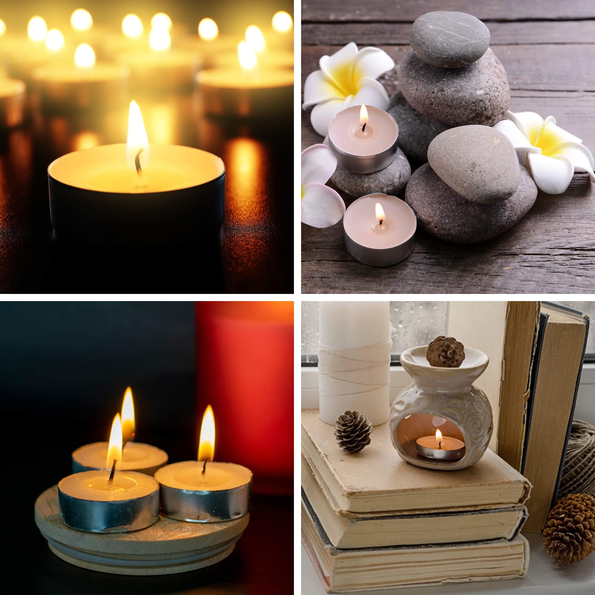 Zuvo Unscented Tea Light Candles - 4-Hour Burn Time | 100 Pack | Lead-Free Cotton Wicks 8