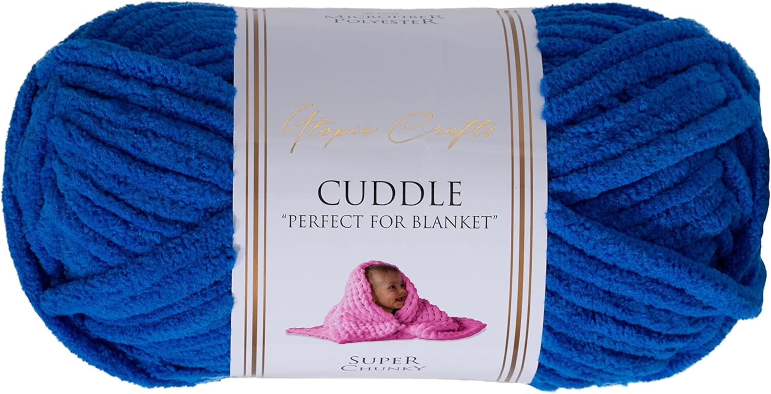 Utopia Crafts Cuddle Super Chunky Chenille Yarn - Royal Blue | 100g | Machine Washable 1