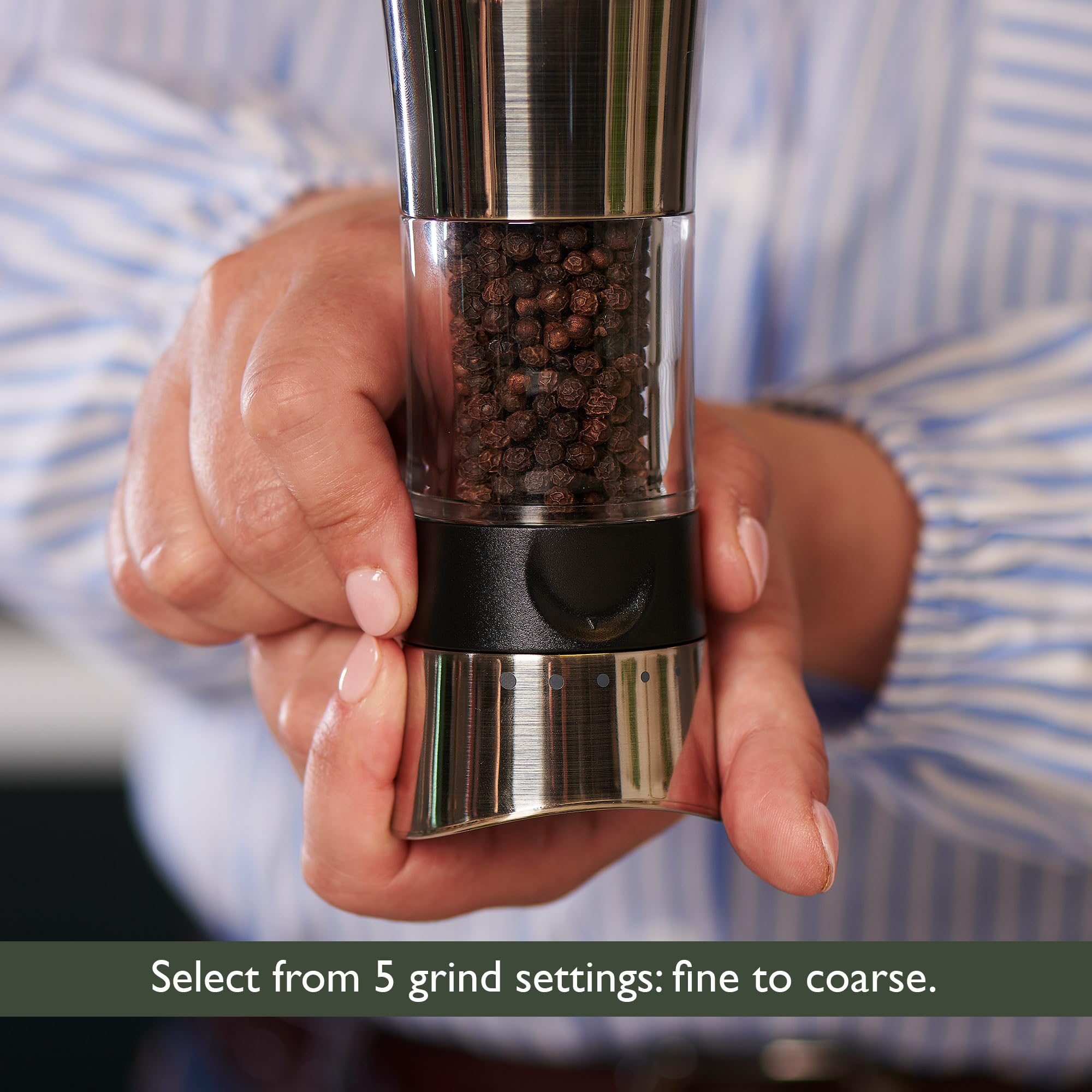 Cole & Mason H306598P Precision Horsham Inverta Salt and Pepper Mill Gift Set | Manual Grinders | 15 cm Tall | Chrome 4