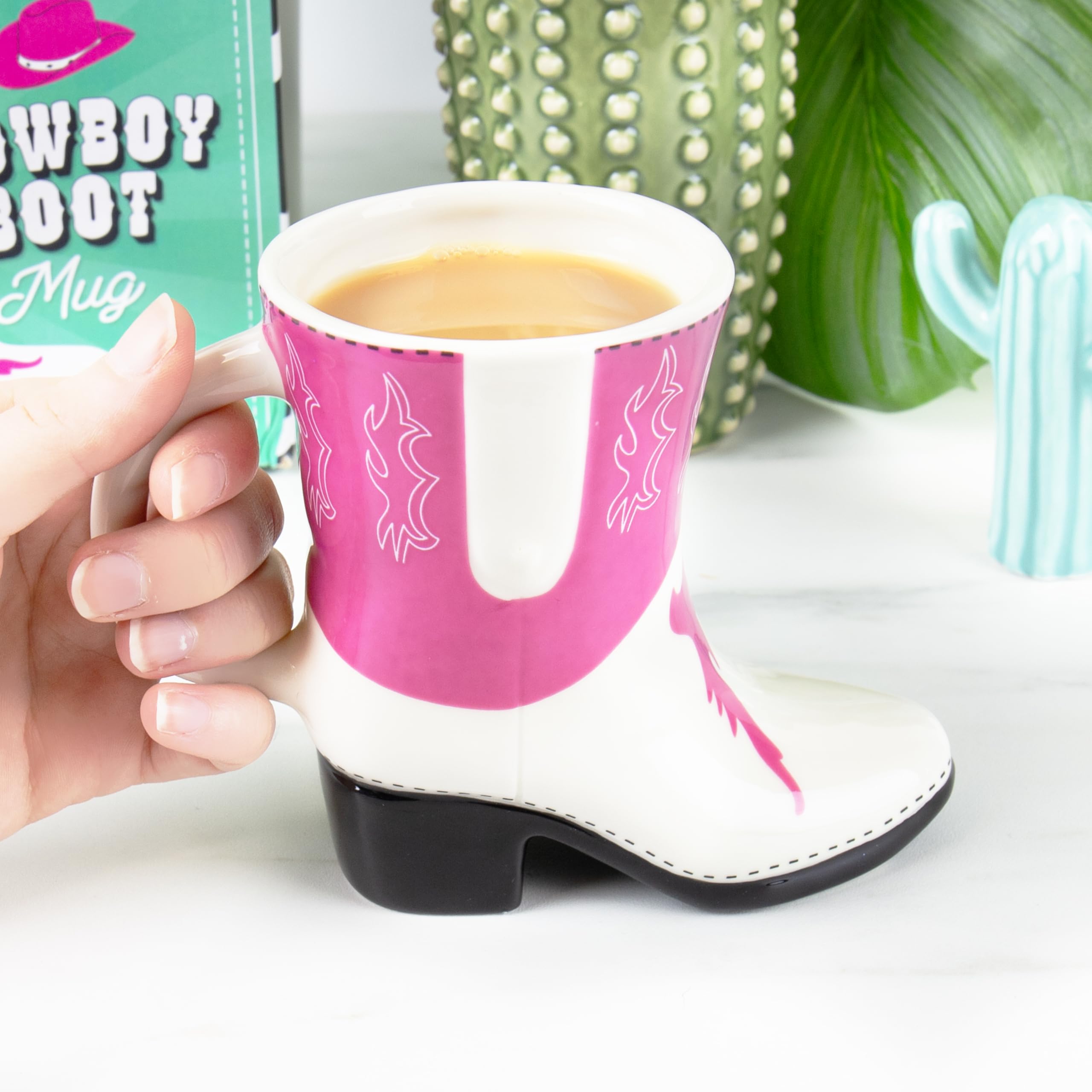 Gift Republic Cowboy Boot Mug - Pink Ceramic Novelty Cup | 300ml Capacity | Microwave & Dishwasher Safe 5