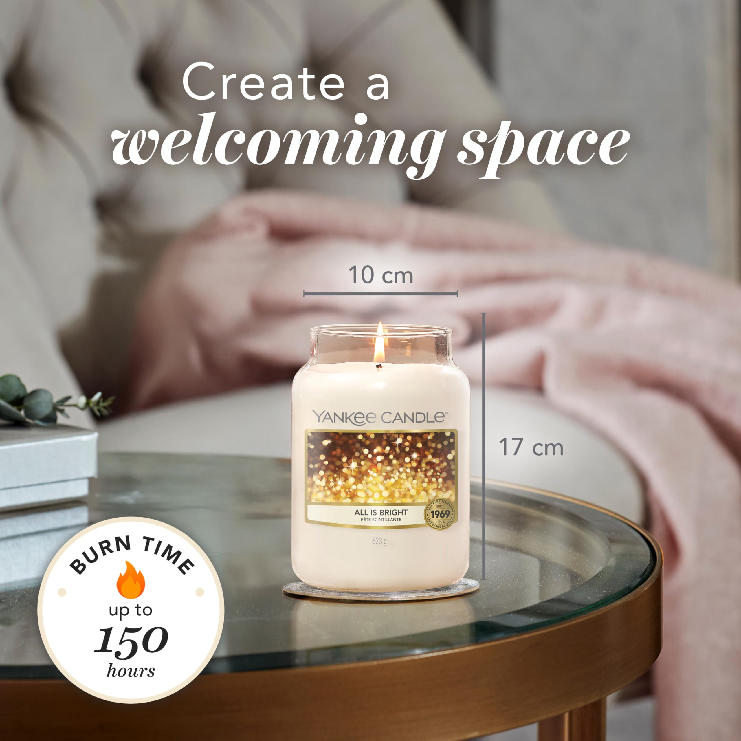 Yankee Candle All is Bright Scented Candle - Large Jar | Up to 150 Hour Burn Time | 623g 5