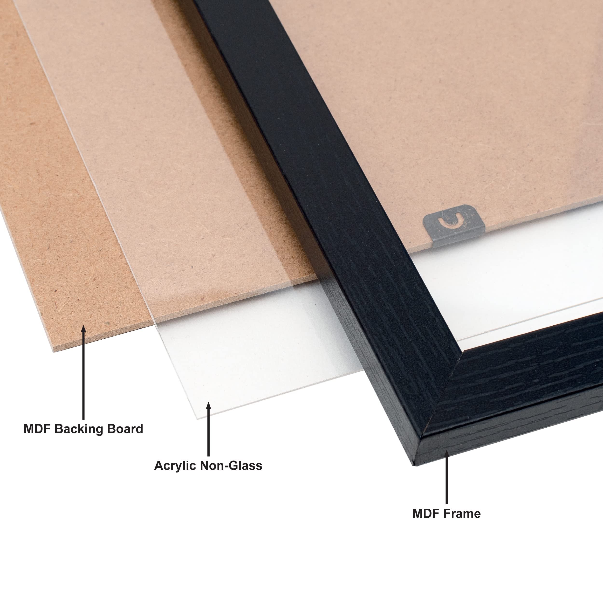 Hampton Frames OXFORD A3 Black Picture Poster Photo Frame | Acrylic Front | Wall & Tabletop 5
