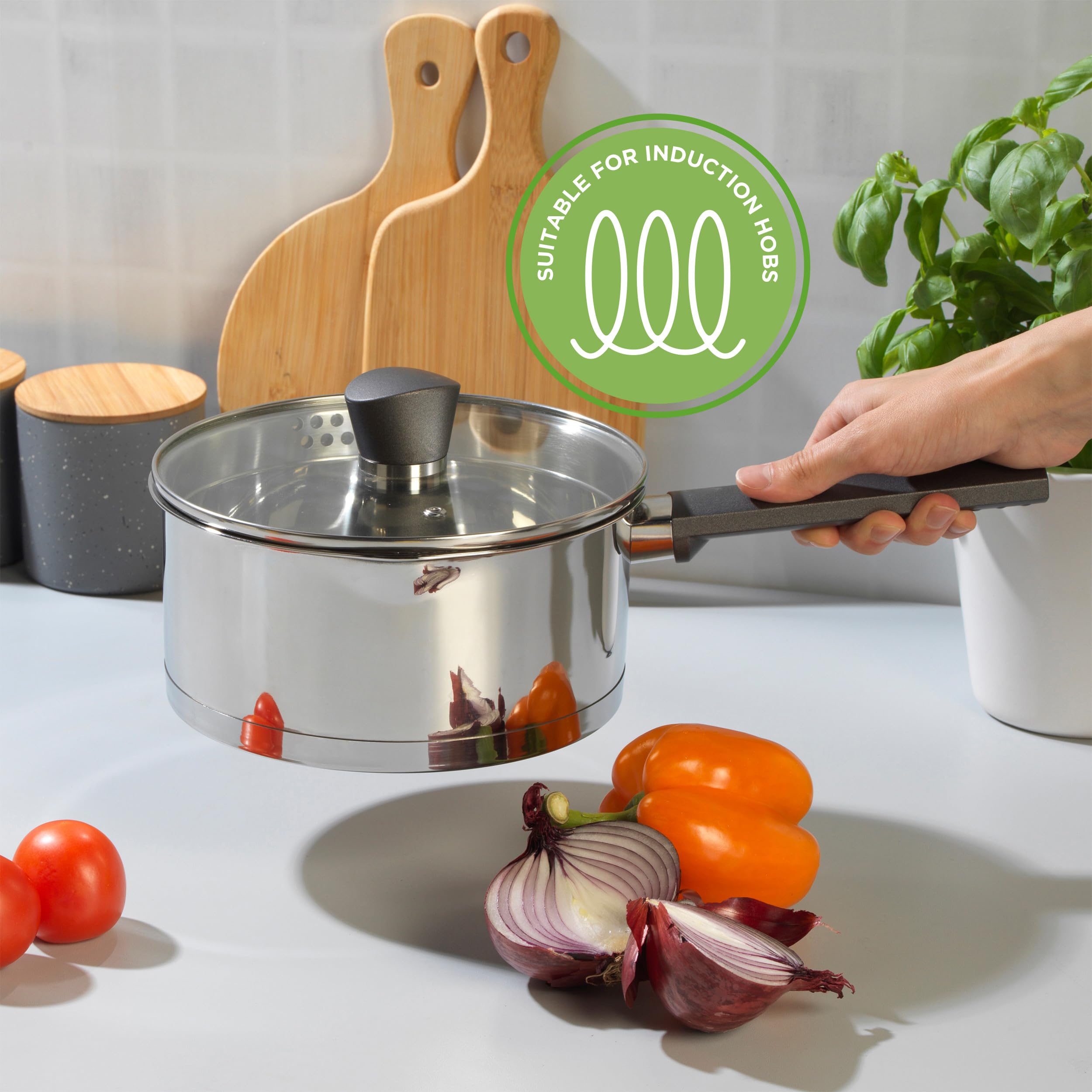 Russell Hobbs RH01162EU Excellence Saucepan with Lid - 16cm Non-Stick Milk Pan, Stainless Steel 4