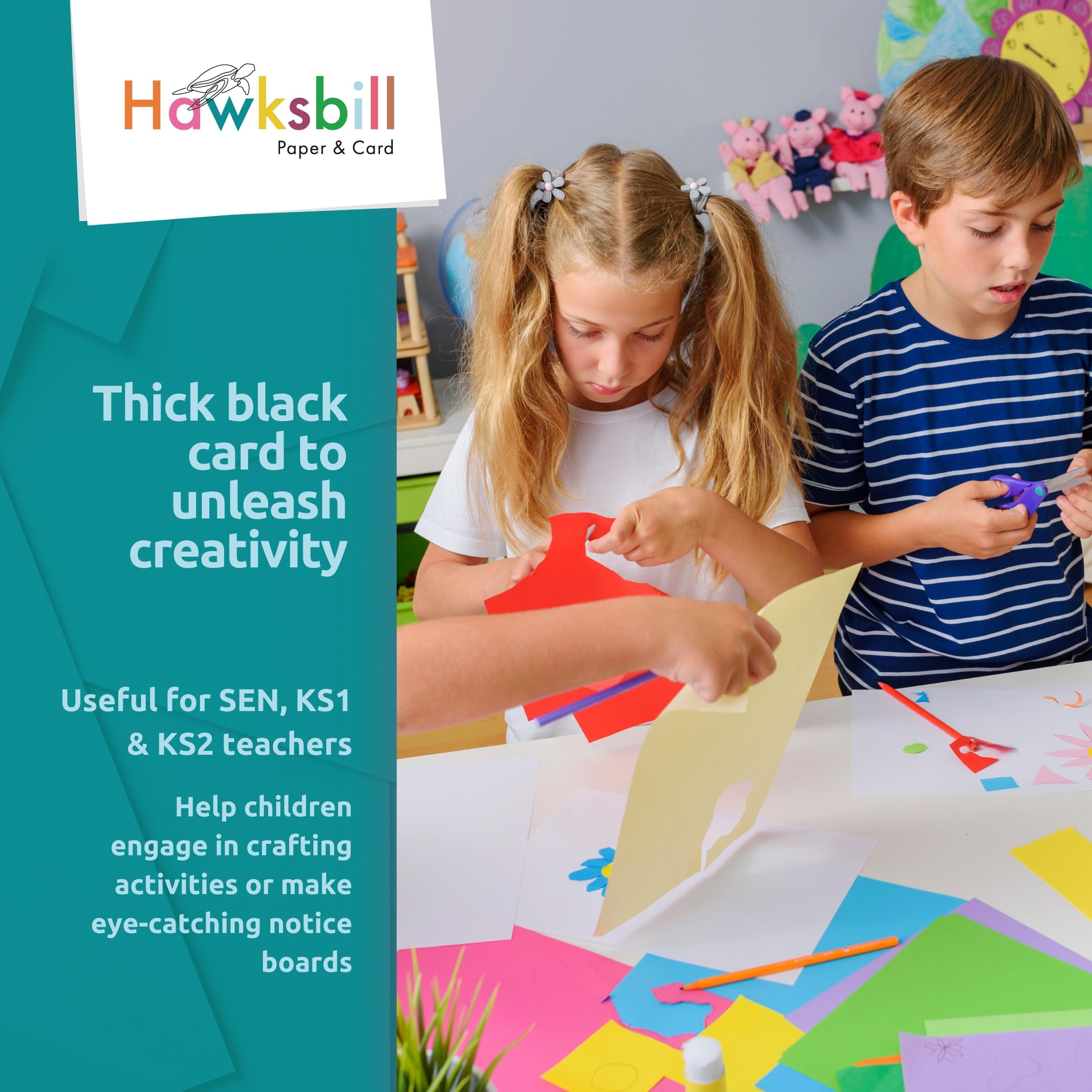 Hawksbill Black Card Stock - 180GSM A4, 50 Pack | Premium Paper for Scrapbooking & Greeting Cards 6