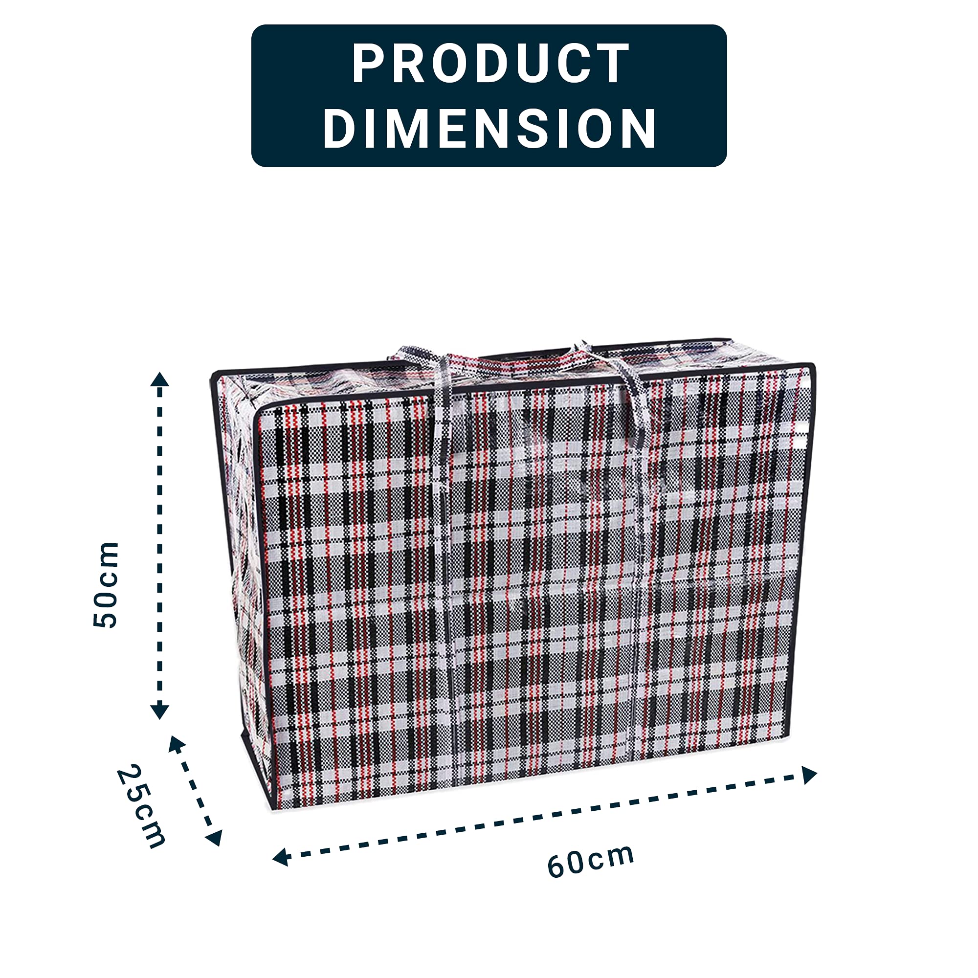 Zuvo Large Laundry Bags with Zip (5-Pack) - Waterproof, Durable Reusable Storage | 60x50x25 cm 3