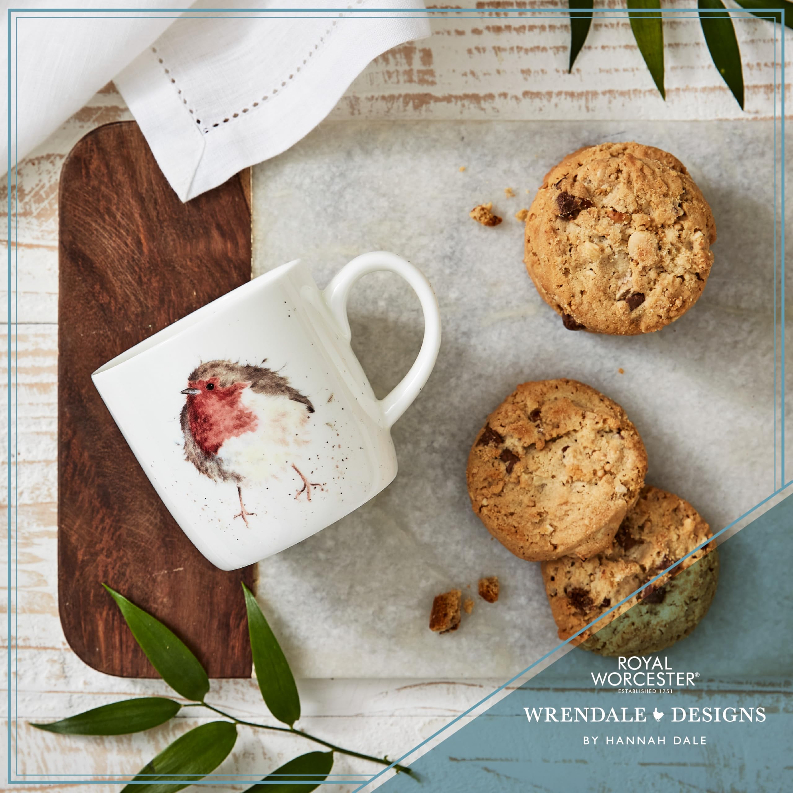 Royal Worcester Wrendale Designs Robin Fine Bone China Coffee Mug | 310ml Capacity | Dishwasher & Microwave Safe 4