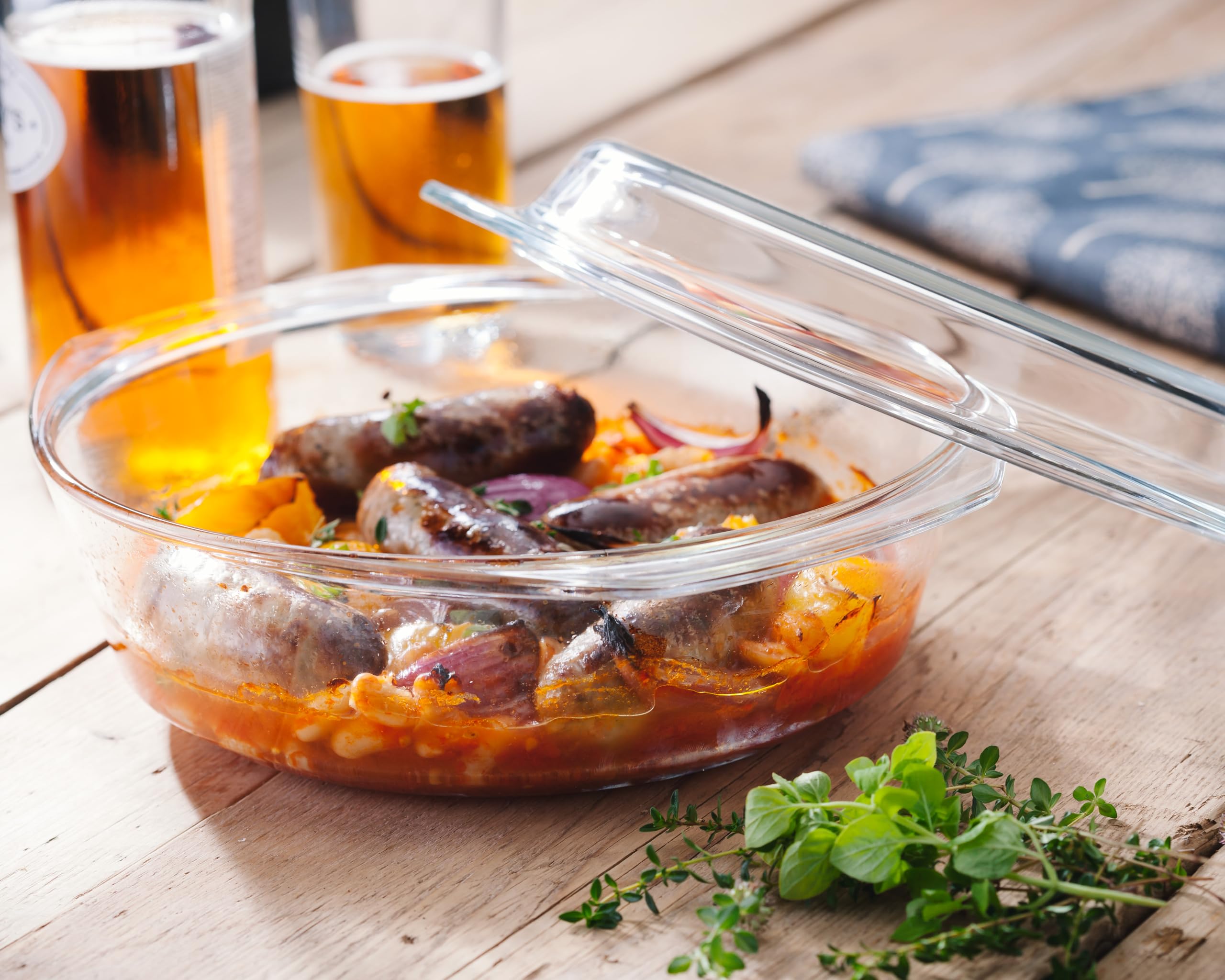 Judge Glass Casserole Dish - 2L Capacity | Oven Safe up to 240°C | Versatile Set 7