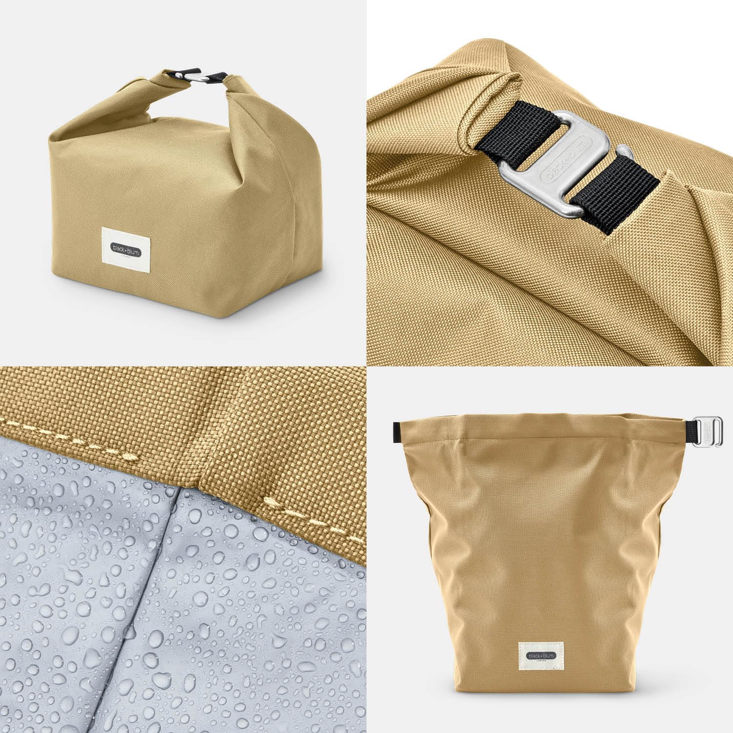 BLACK + BLUM Insulated Lunch Bag 6.7L - Recycled Roll Top Cool Bag, Leak Proof, Clay 5