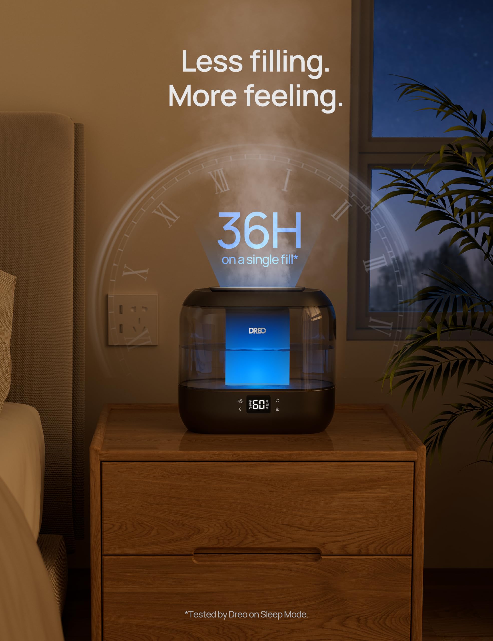Dreo Smart Cool Mist Humidifier for Bedroom Baby - 4L, 36H Runtime, App/Voice Control | Black 8