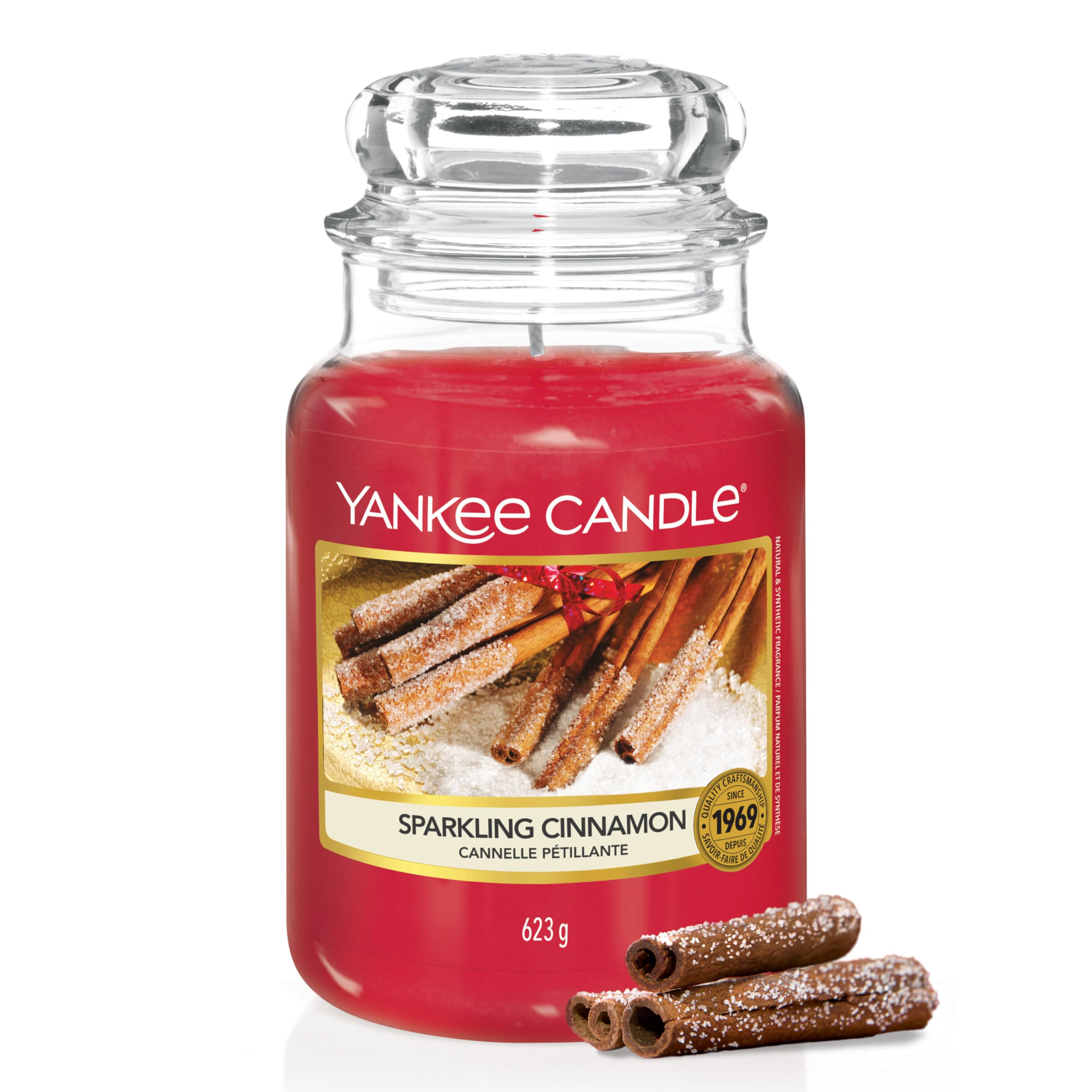 Yankee Candle Sparkling Cinnamon Large Jar Scented Candle | Up to 150 Hour Burn Time | 623g 1