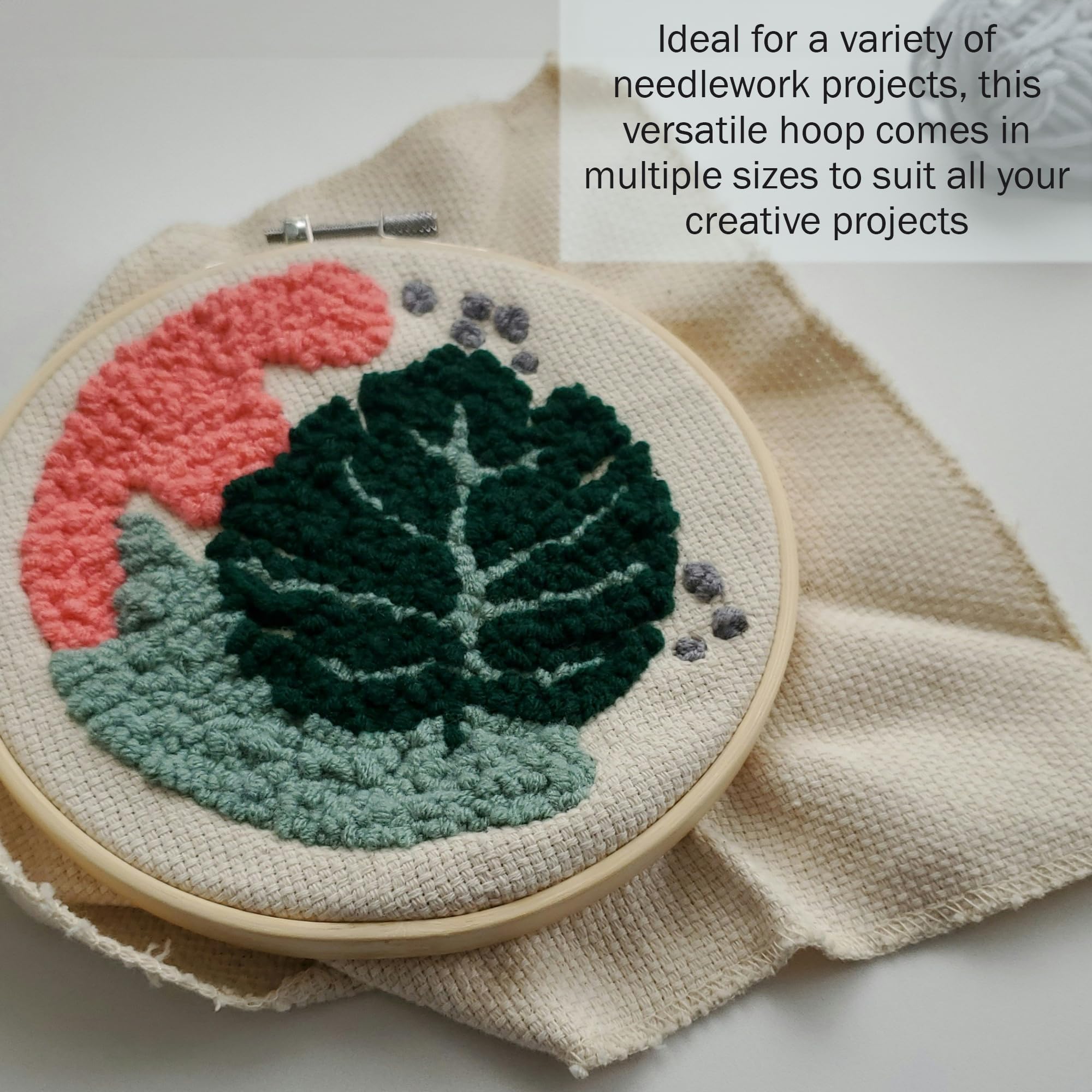 Elbesee Wooden Embroidery Hoop - 7 Inch (17cm) Diameter | Adjustable Metal Screw | Natural Beechwood 7