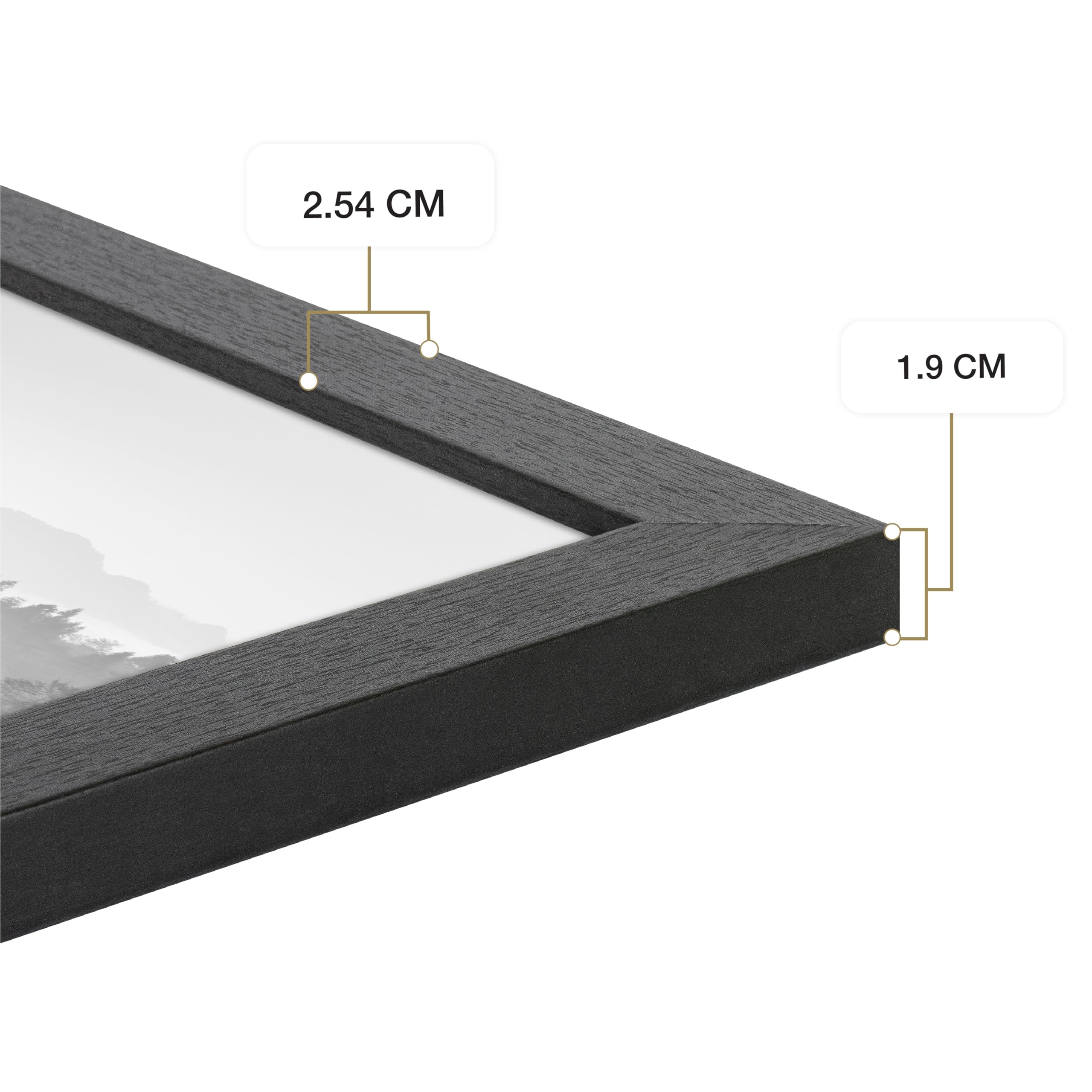 MCS Studio Gallery 16x20 in (41x51 cm) Black Woodgrain Poster Frame | MDF Wood | Shatter Resistant Plexiglass 5
