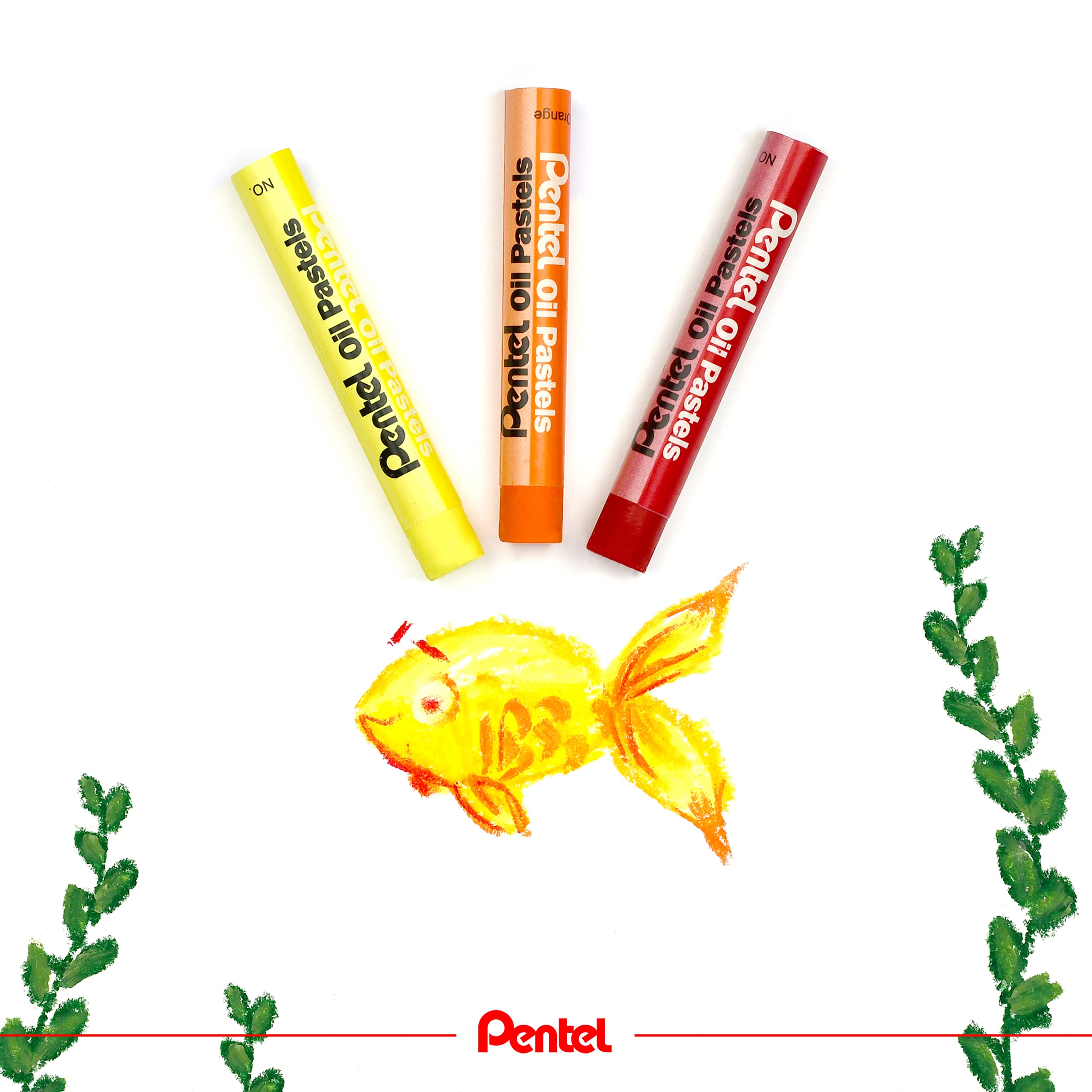 Pentel Arts Oil Pastels - Brilliant Fade-Resistant Colours | Pack of 25 Sticks 8