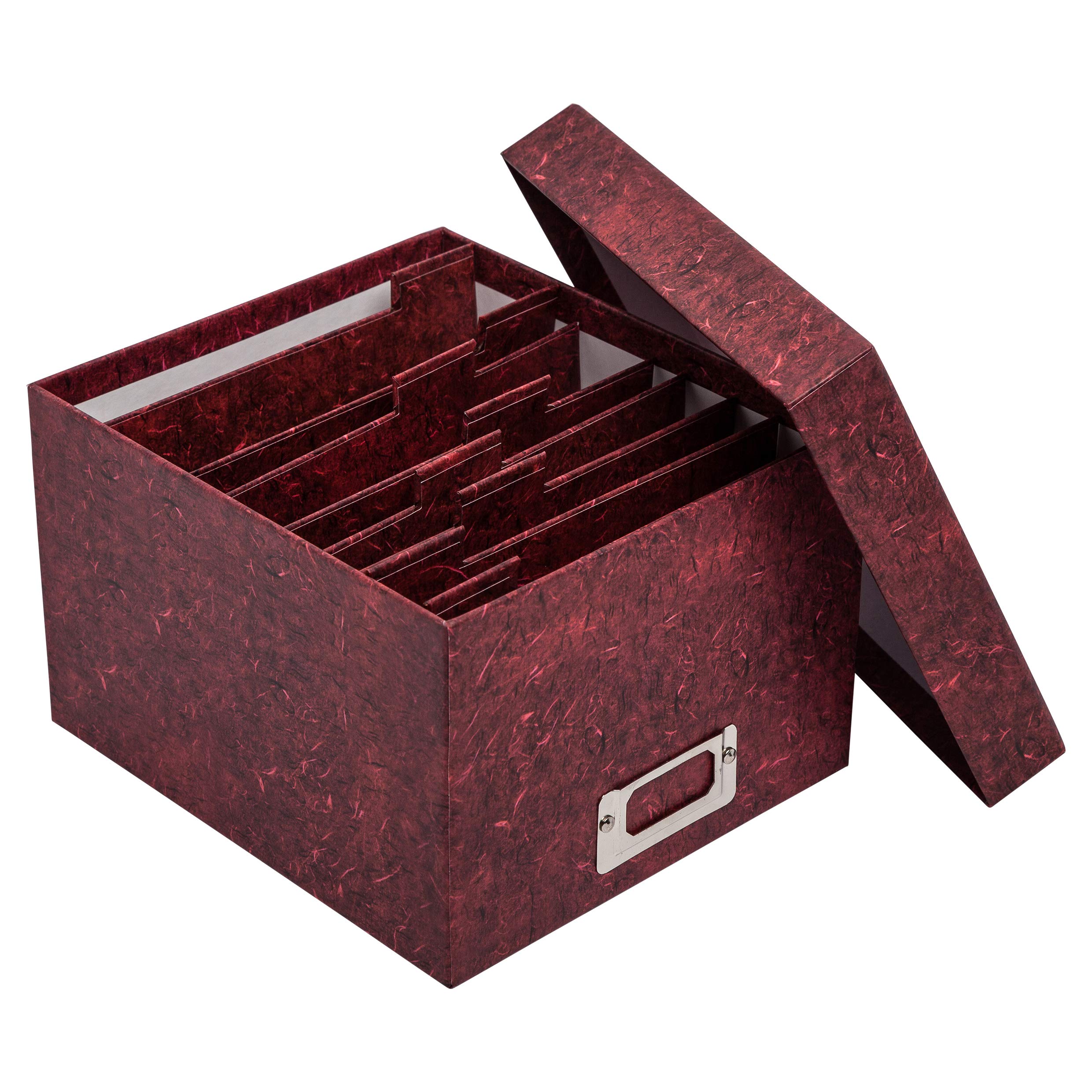 Hampton Frames Photo Storage Box - Holds 700 5x7 Photos | Red Marble Effect | Acid/Lignin Free 2