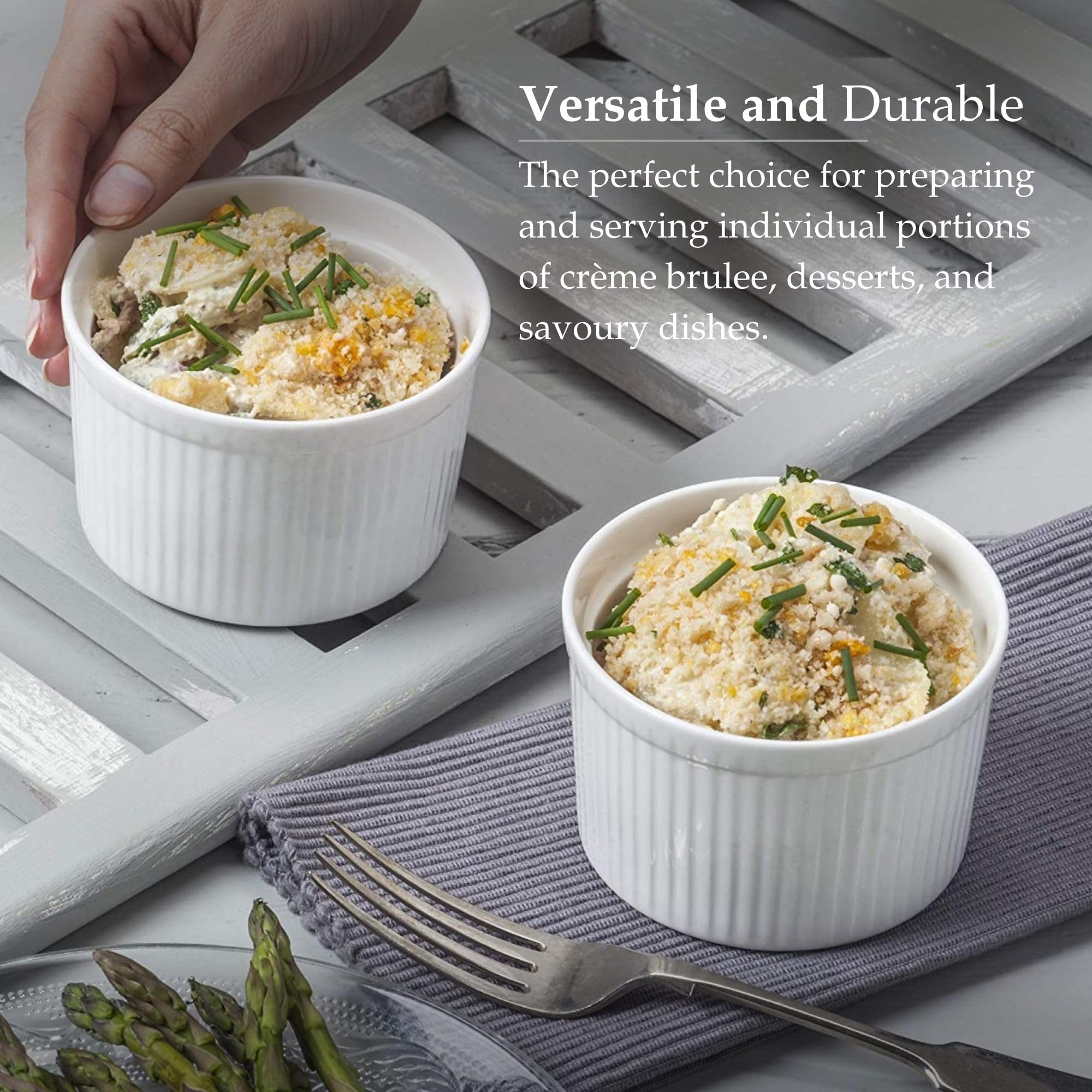 WM Bartleet & Sons 1750 Deep Porcelain Ramekins - Set of 2 | 10cm Diameter | Oven Safe 4