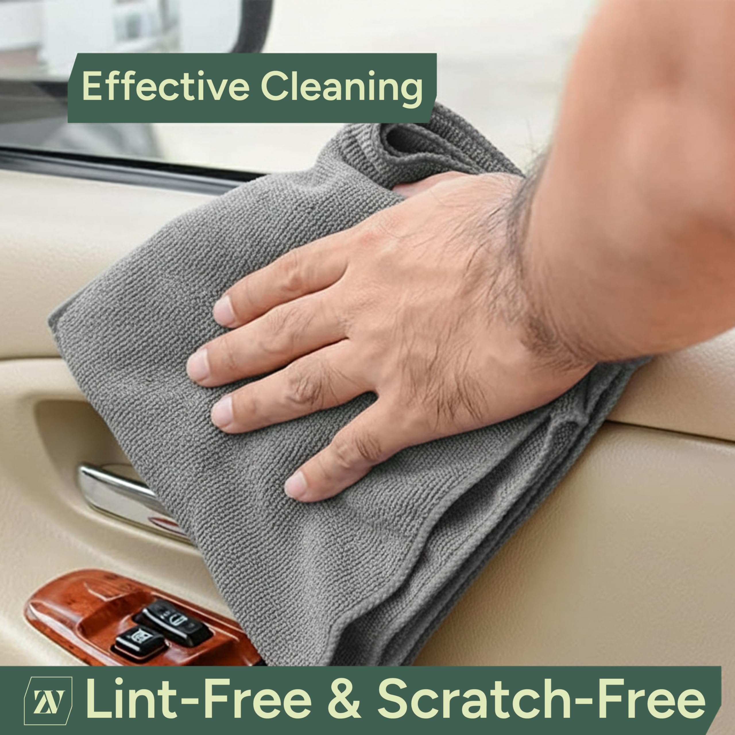 Zuvo Microfiber Cleaning Cloths - Pack of 12 | 32x32 cm | Highly Absorbent & Lint-Free 5